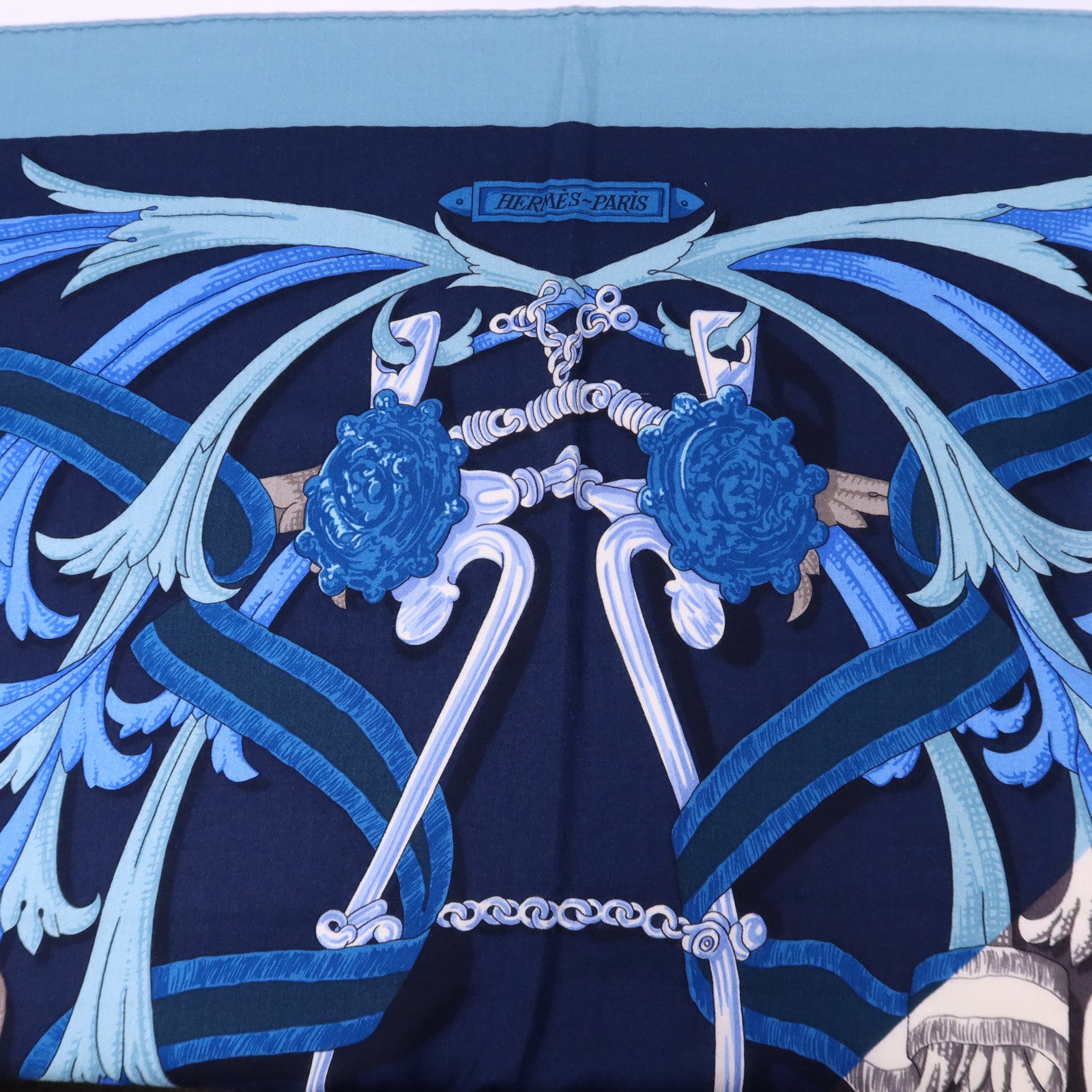 HERMES 絲質/羊絨Scarf 140X140絲巾