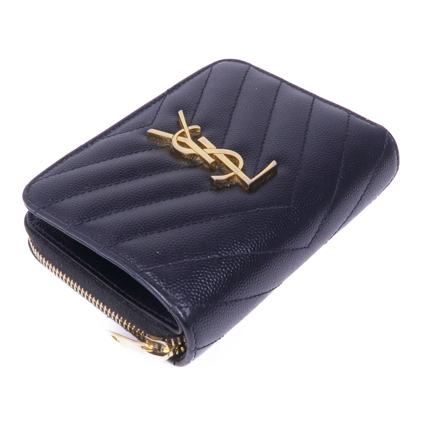 SAINT LAURENT 【激減優惠】牛皮皮革Wallet金扣錢包