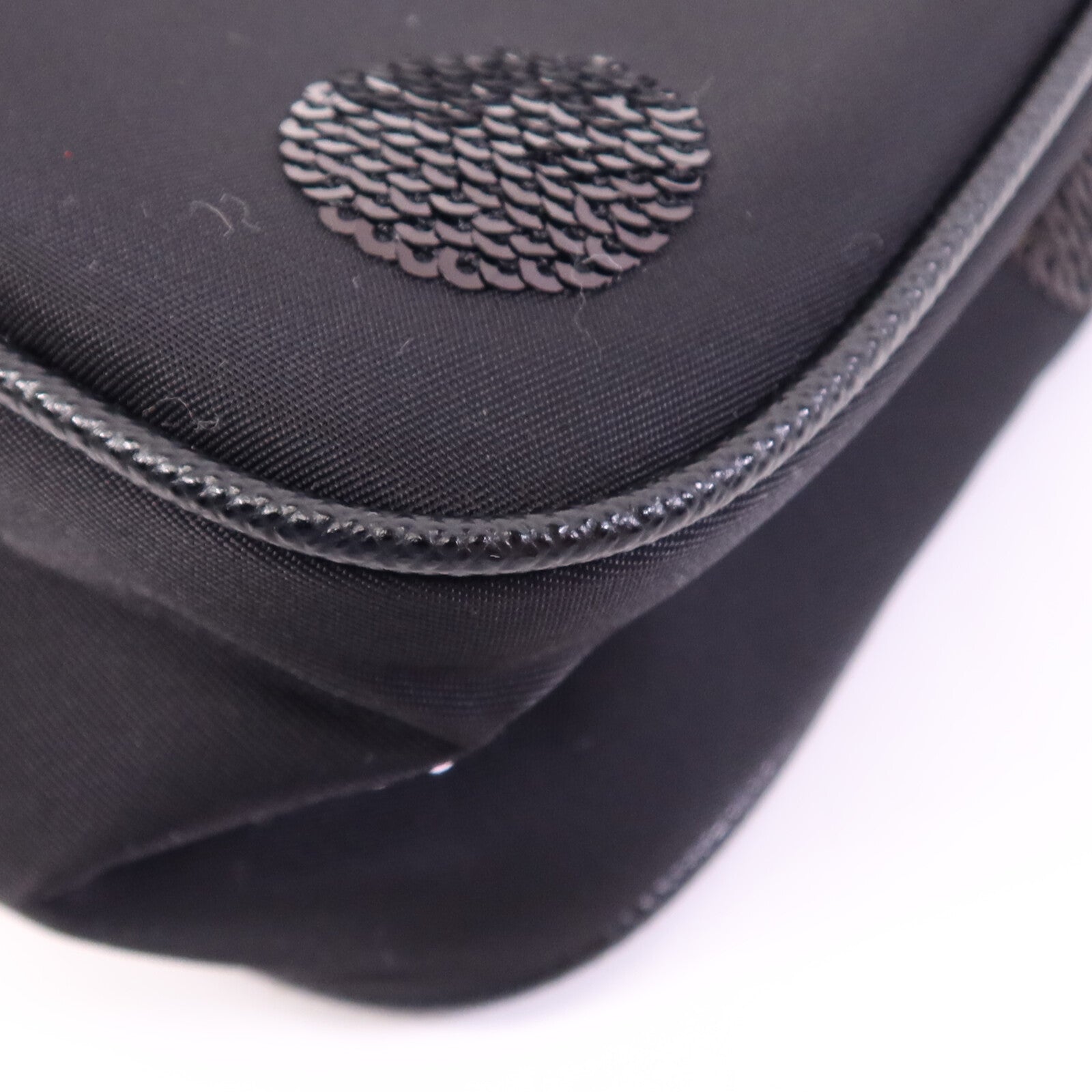 PRADA 【激減優惠】尼龍/珠片Sequin Polka Dot Bag銀扣鏈帶肩背袋