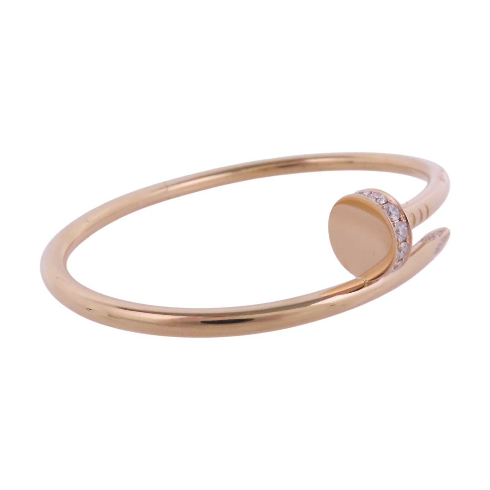 CARTIER 18K玫瑰Juste Un Clou Diamond Bangle手鐲#17