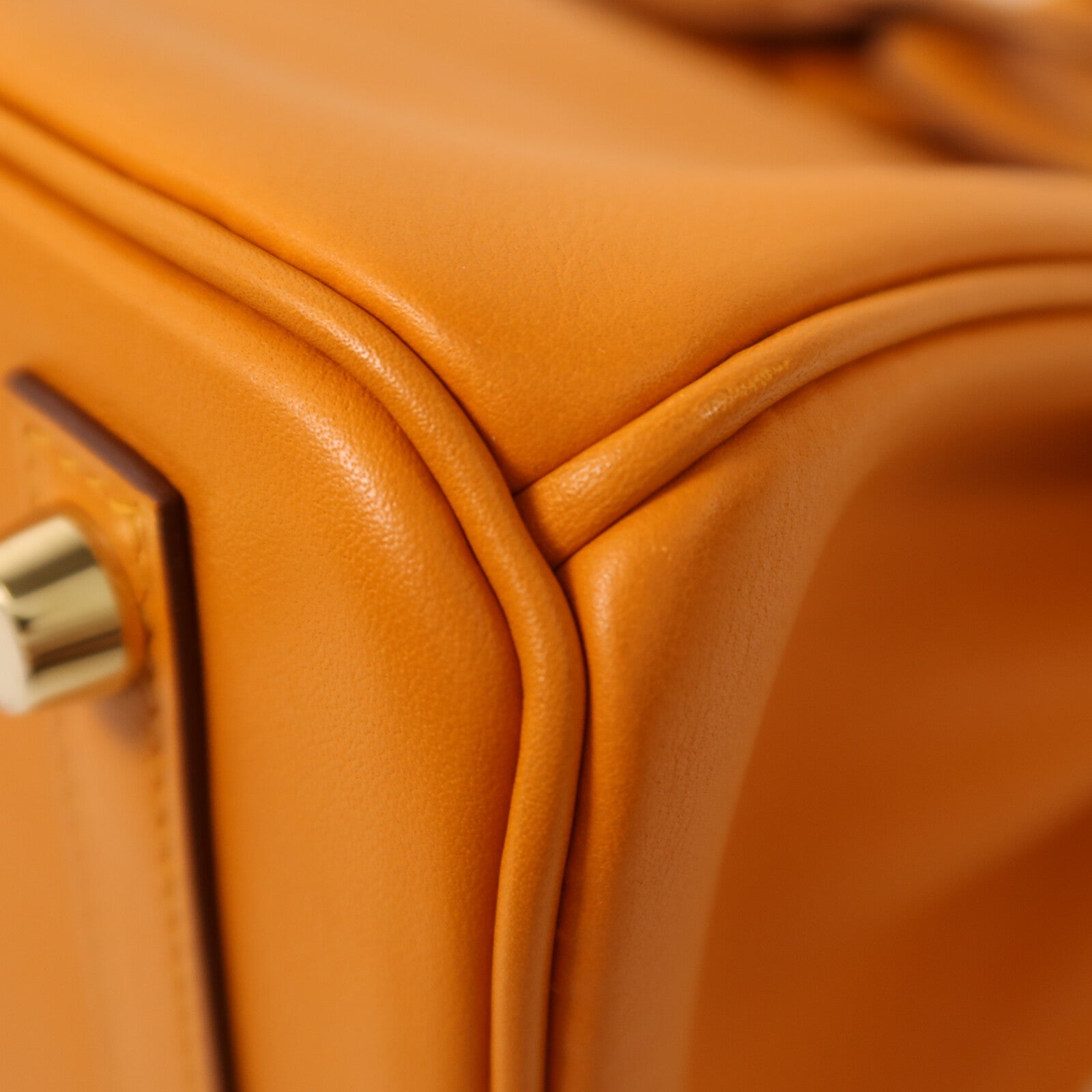 HERMES Swift皮革Birkin 25金扣手挽袋Apricot
