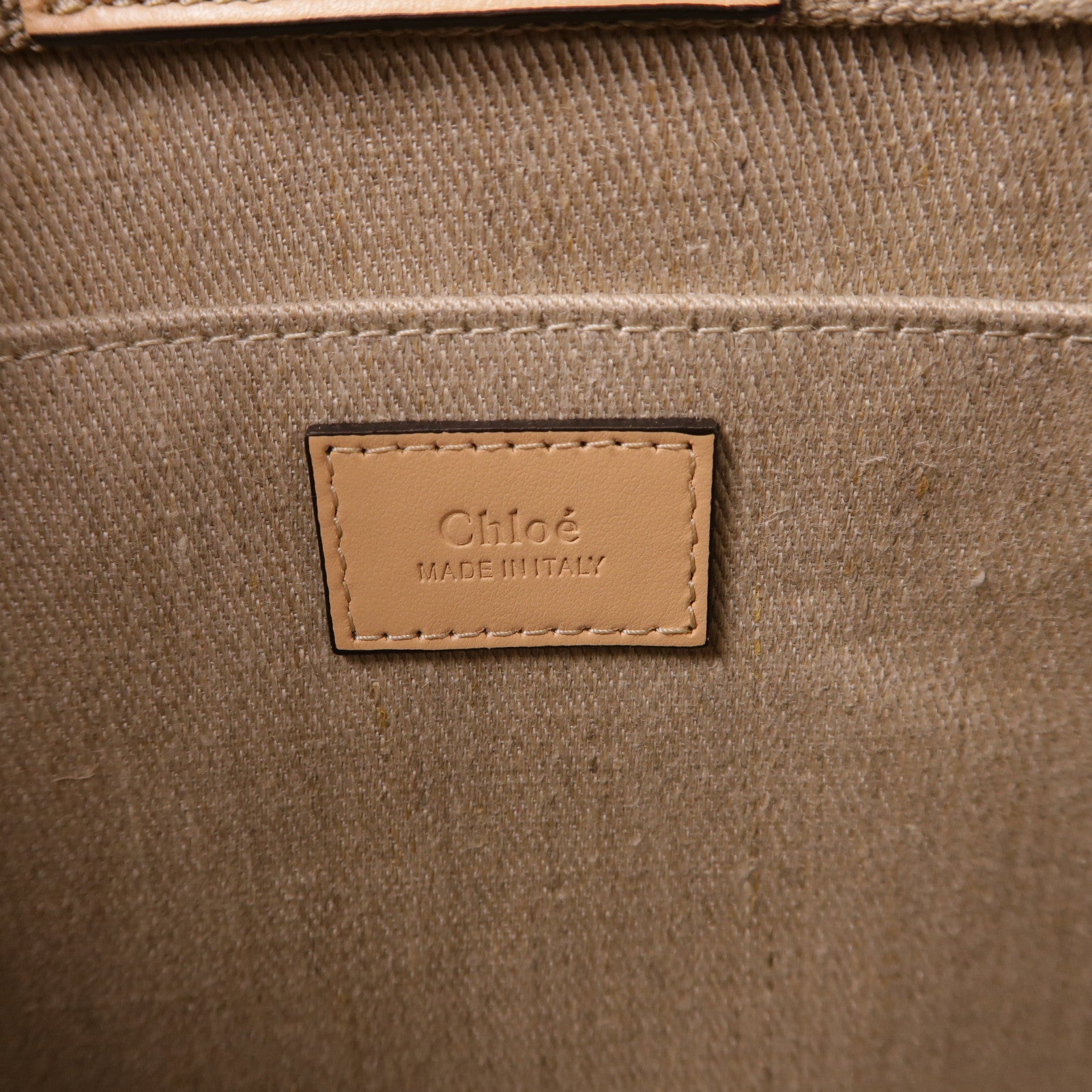 Chloe 帆布/皮革Woody Tote Bag肩背袋