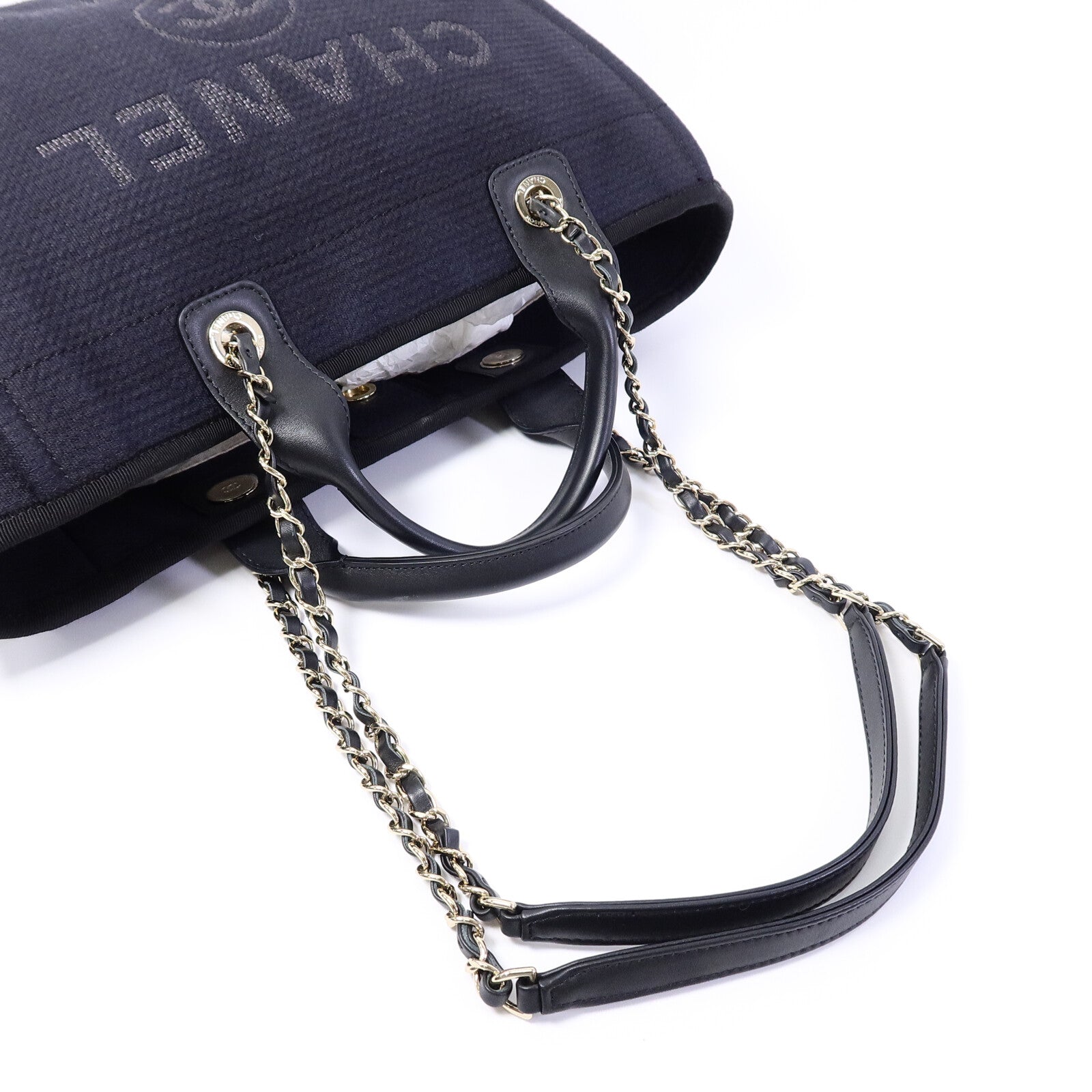 CHANEL 牛仔布Deauville Tote手挽袋