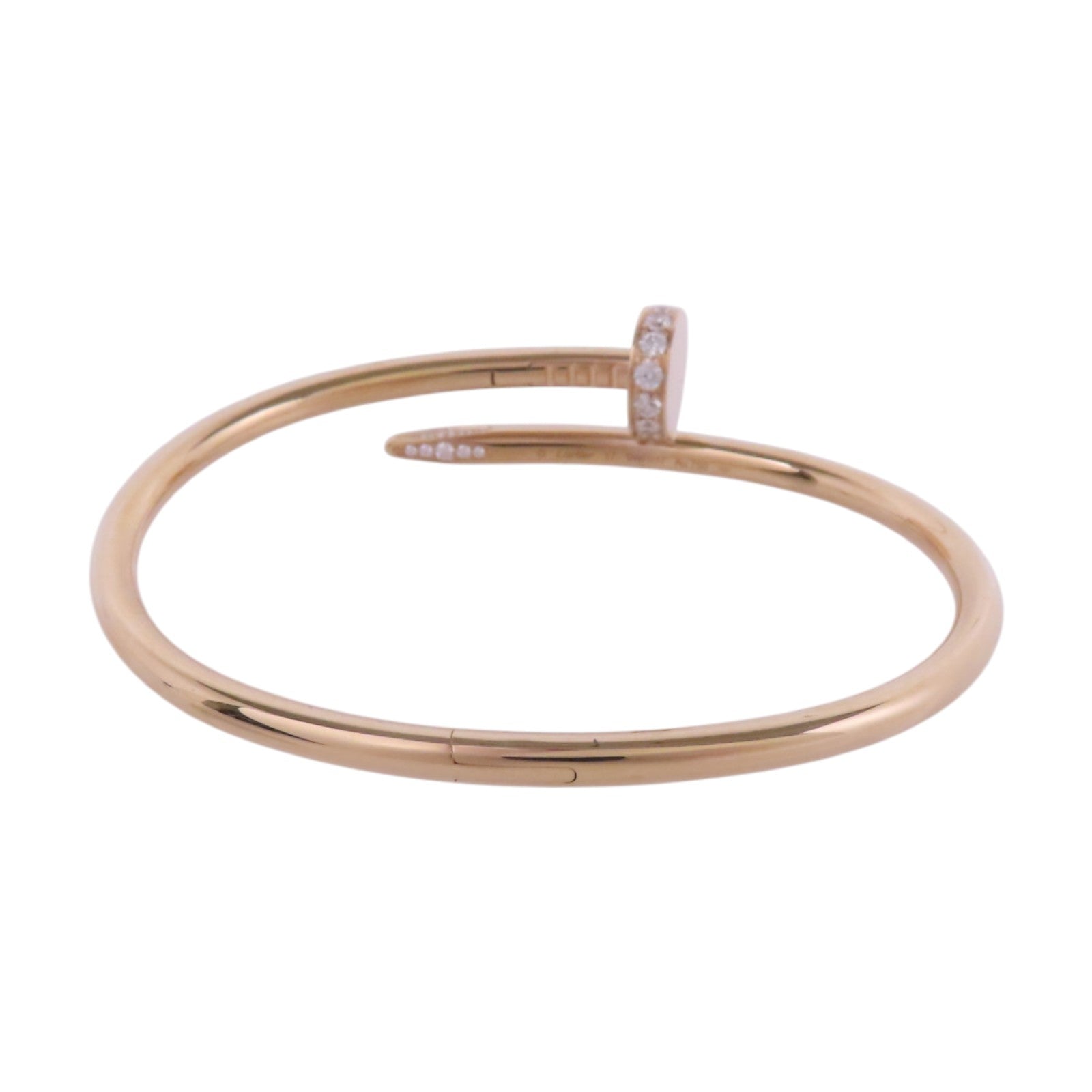 CARTIER 18K玫瑰Juste Un Clou Diamond Bangle手鐲#17