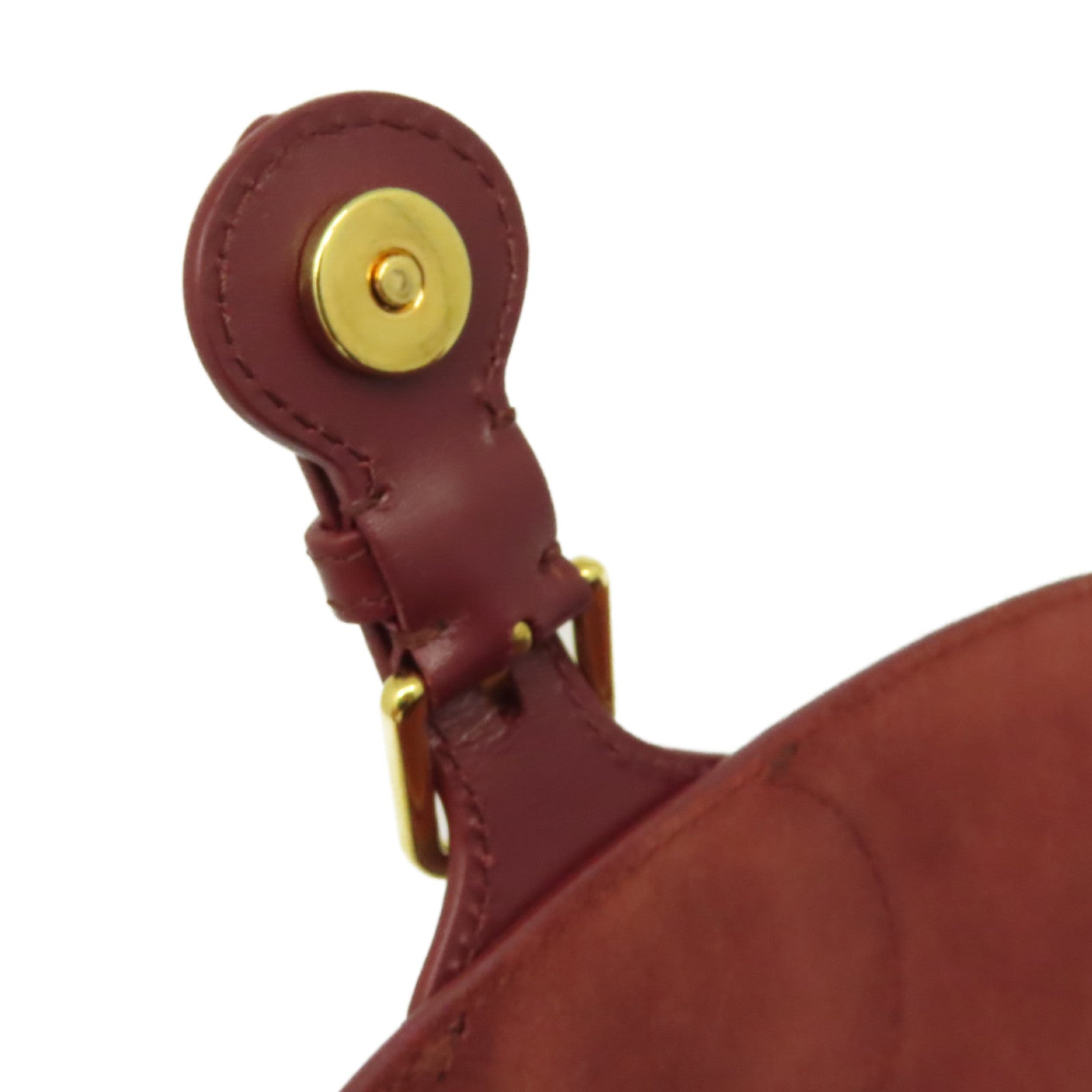 Dior 牛皮皮革Bobby Shoulder Bag金扣肩背袋酒紅色