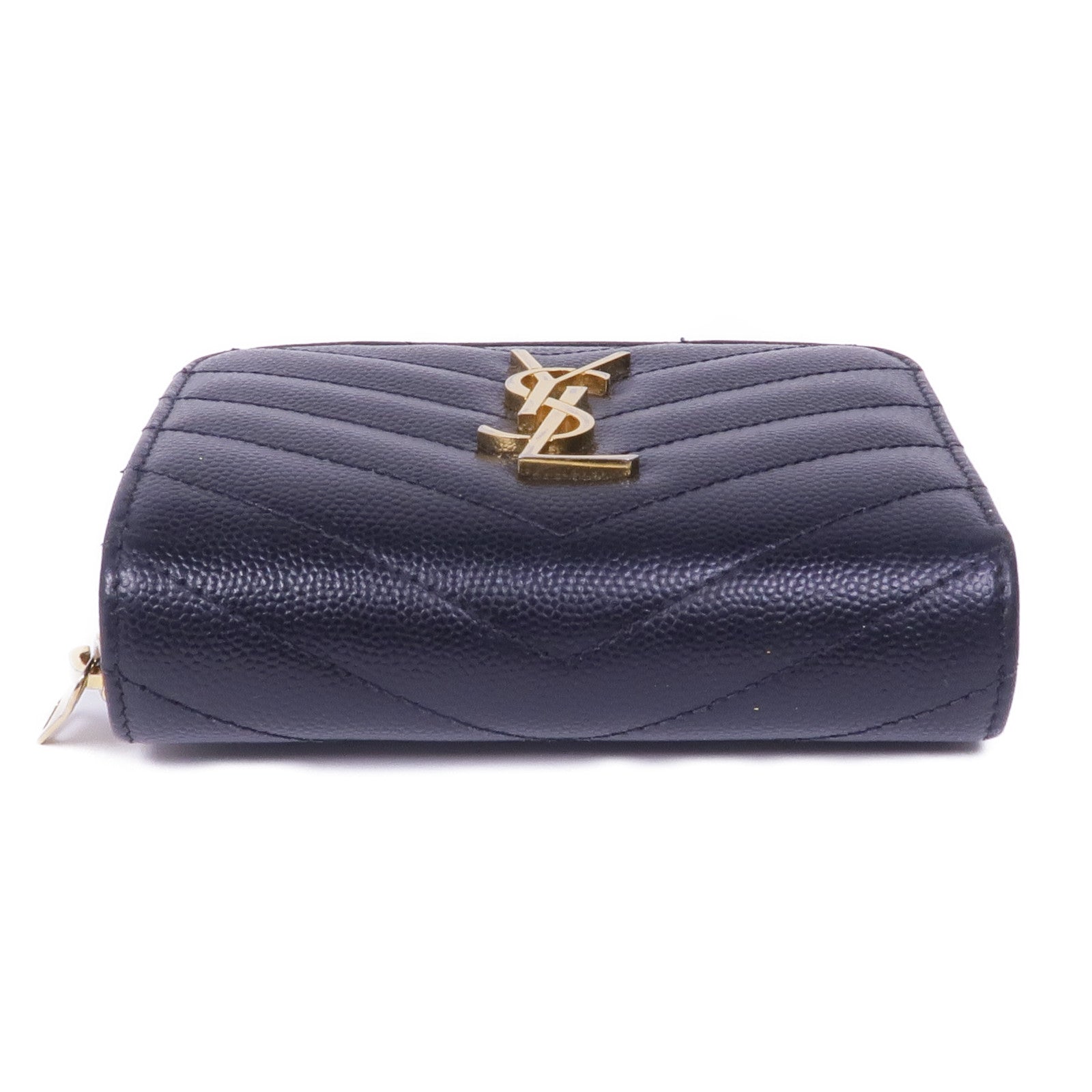 SAINT LAURENT 【激減優惠】牛皮皮革Wallet金扣錢包