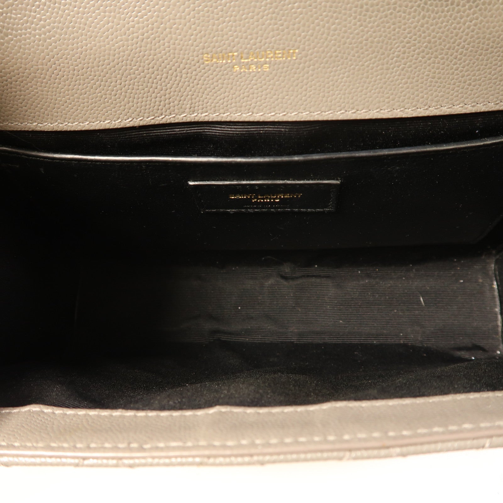 YVES SAINT LAURENT 牛皮皮革Shoulder Bag金扣鏈帶肩背袋