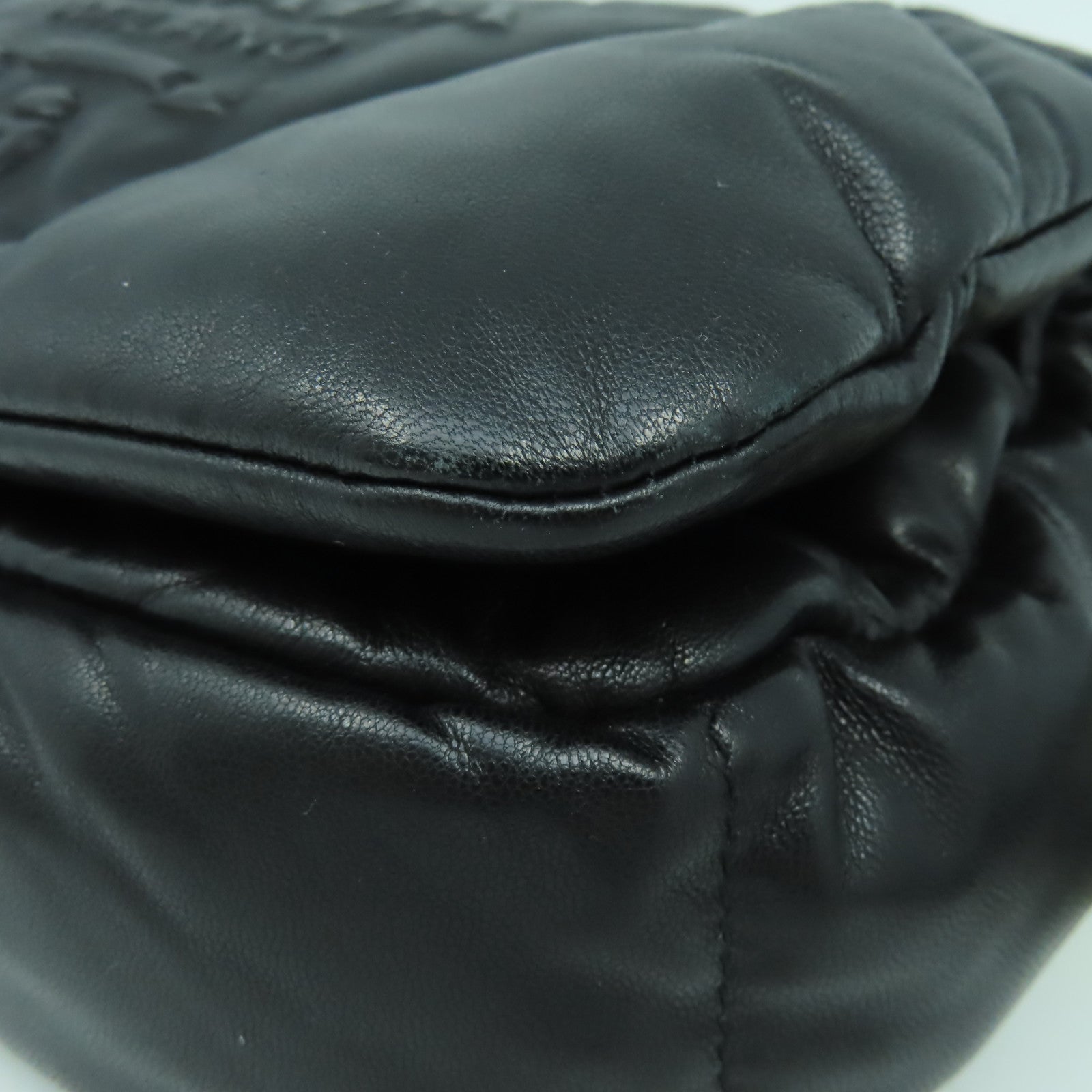 PRADA 羊皮皮革2 Way Shoulder金扣手挽肩背兩用袋黑色