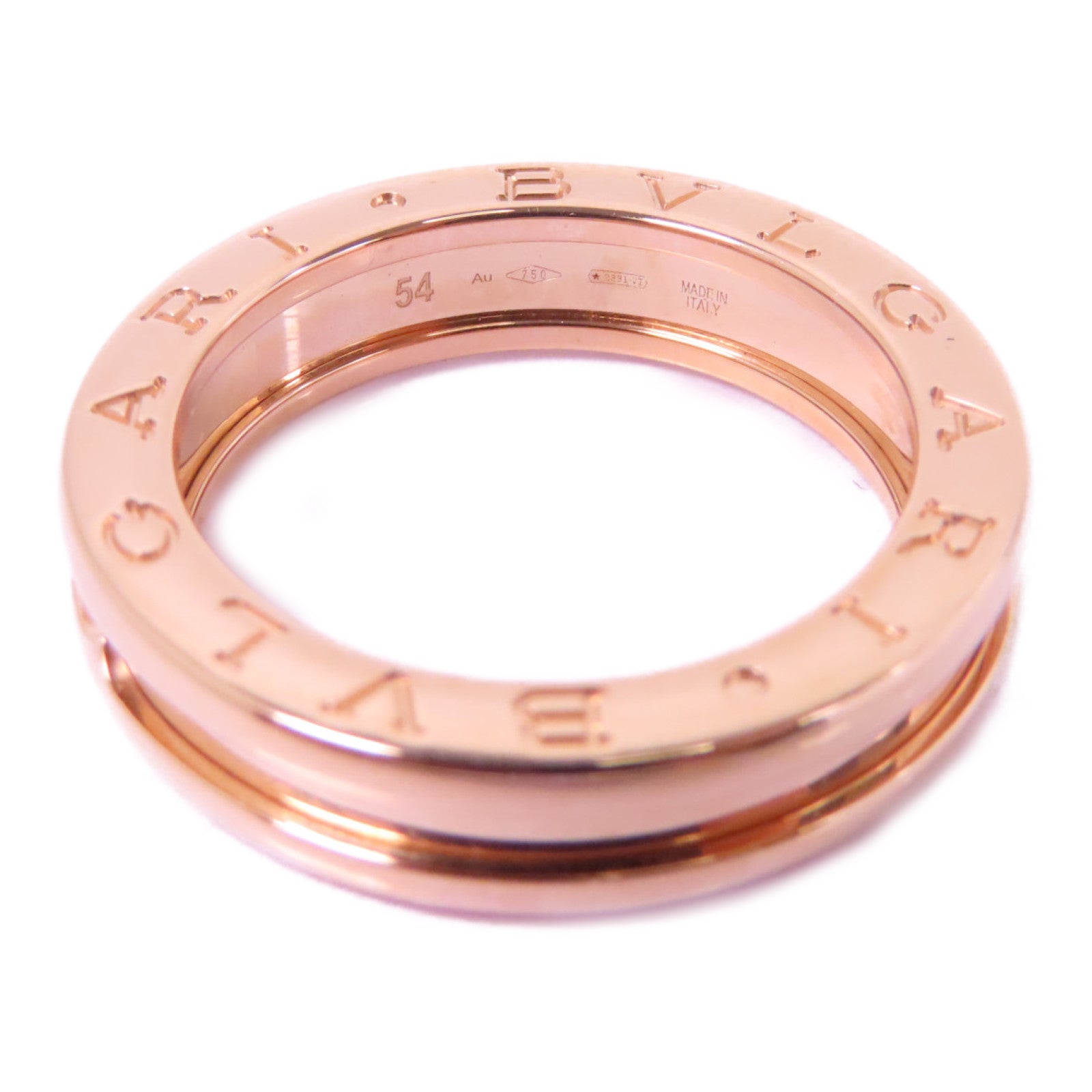 BVLGARI 18K玫瑰金B-zero1pm Ring戒指BLV#54 US#6.75