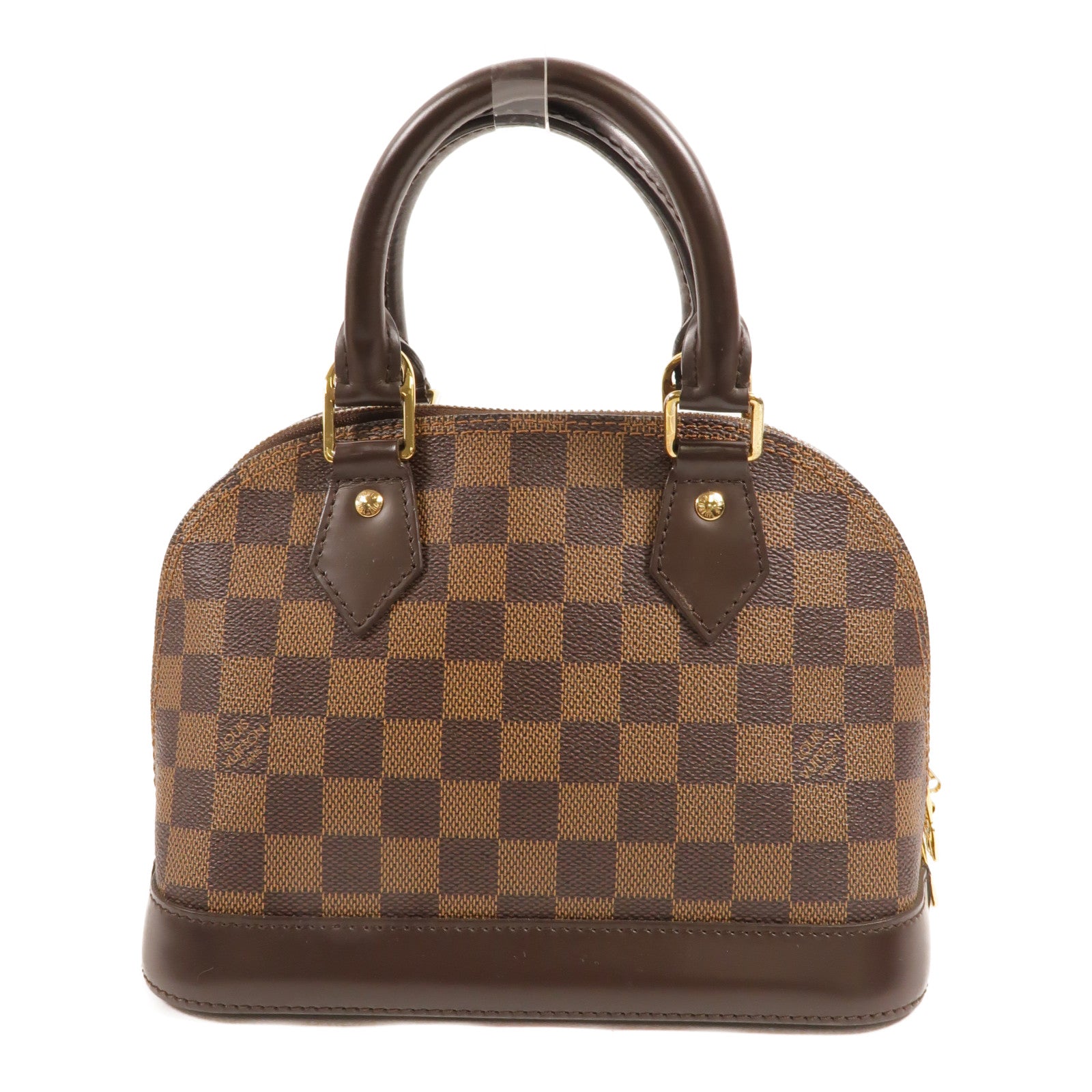 LOUIS VUITTON Damier Alma BB金扣手挽肩背兩用袋棕色