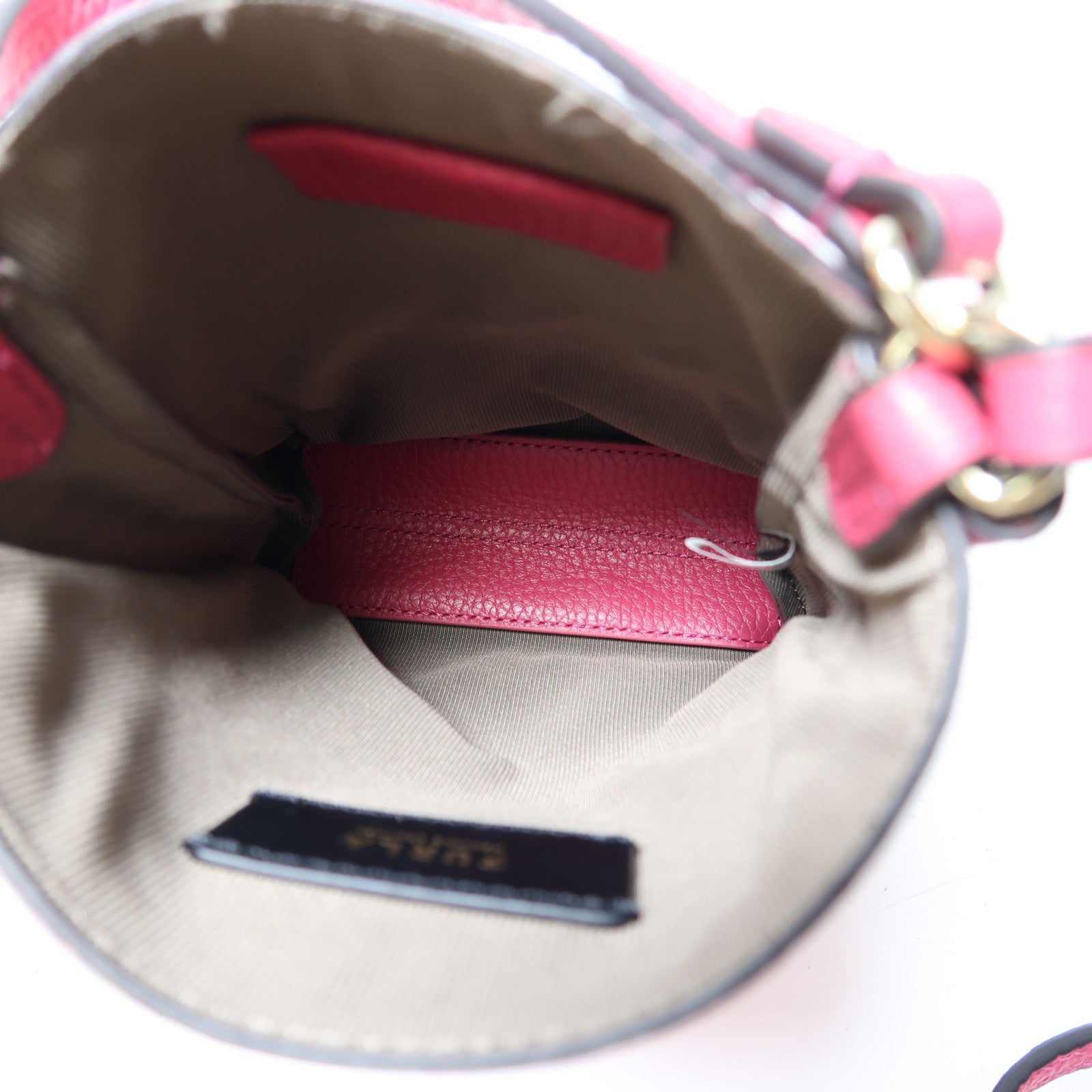 Furla 牛皮皮革Shoulder Bag金扣手挽肩背兩用袋粉紅色