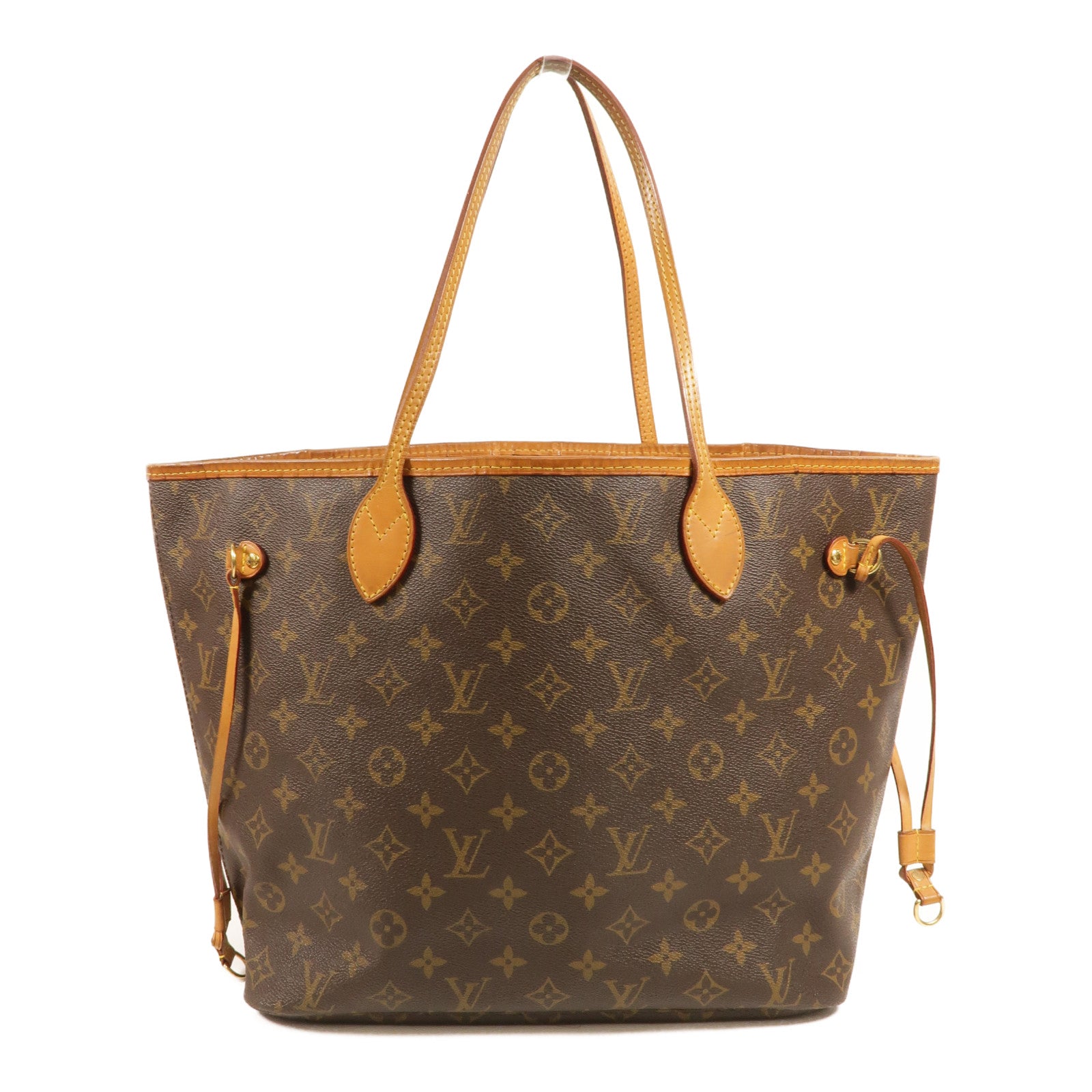 LOUIS VUITTON Monogram Neverfull MM金扣手挽袋