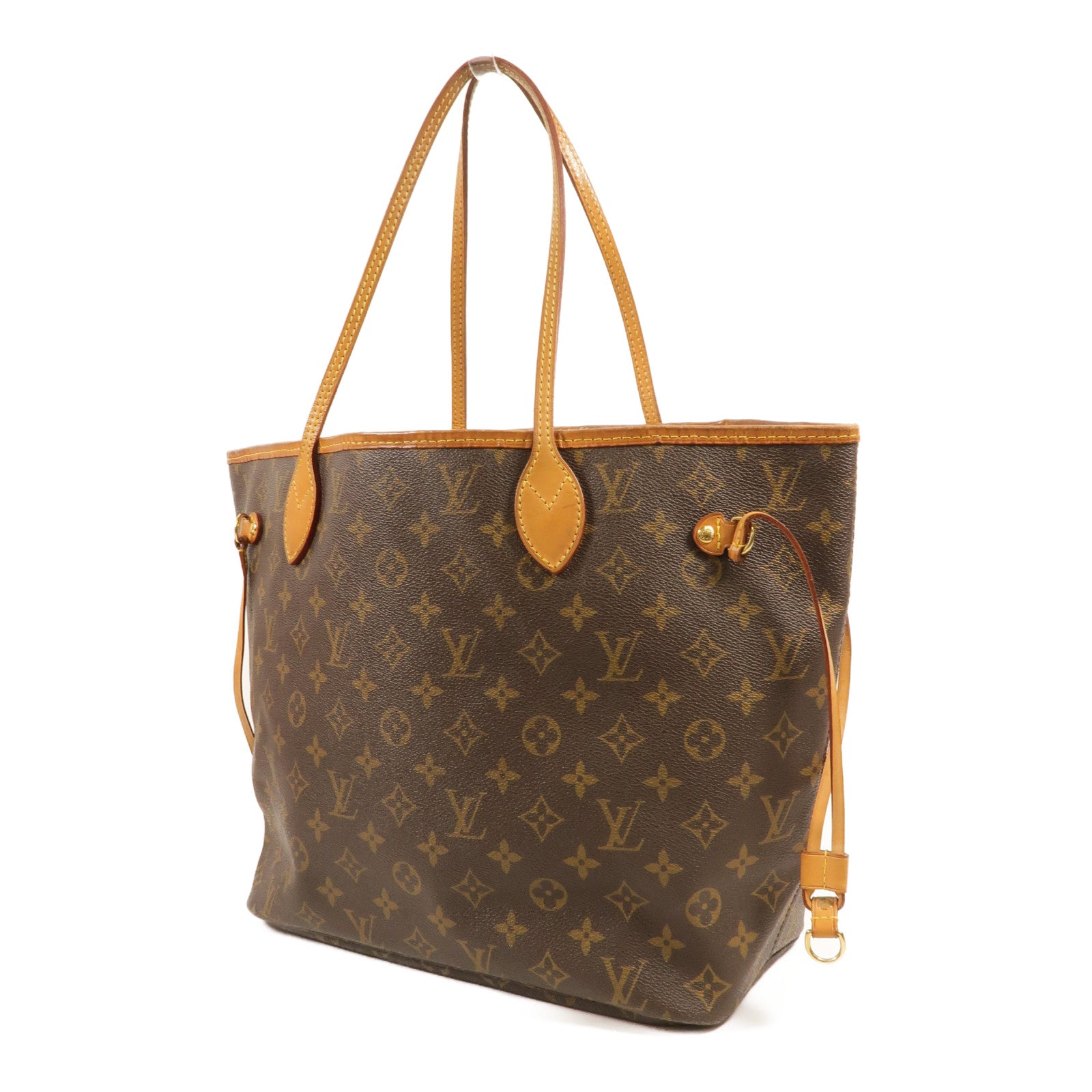 LOUIS VUITTON Monogram Neverfull MM金扣手挽袋