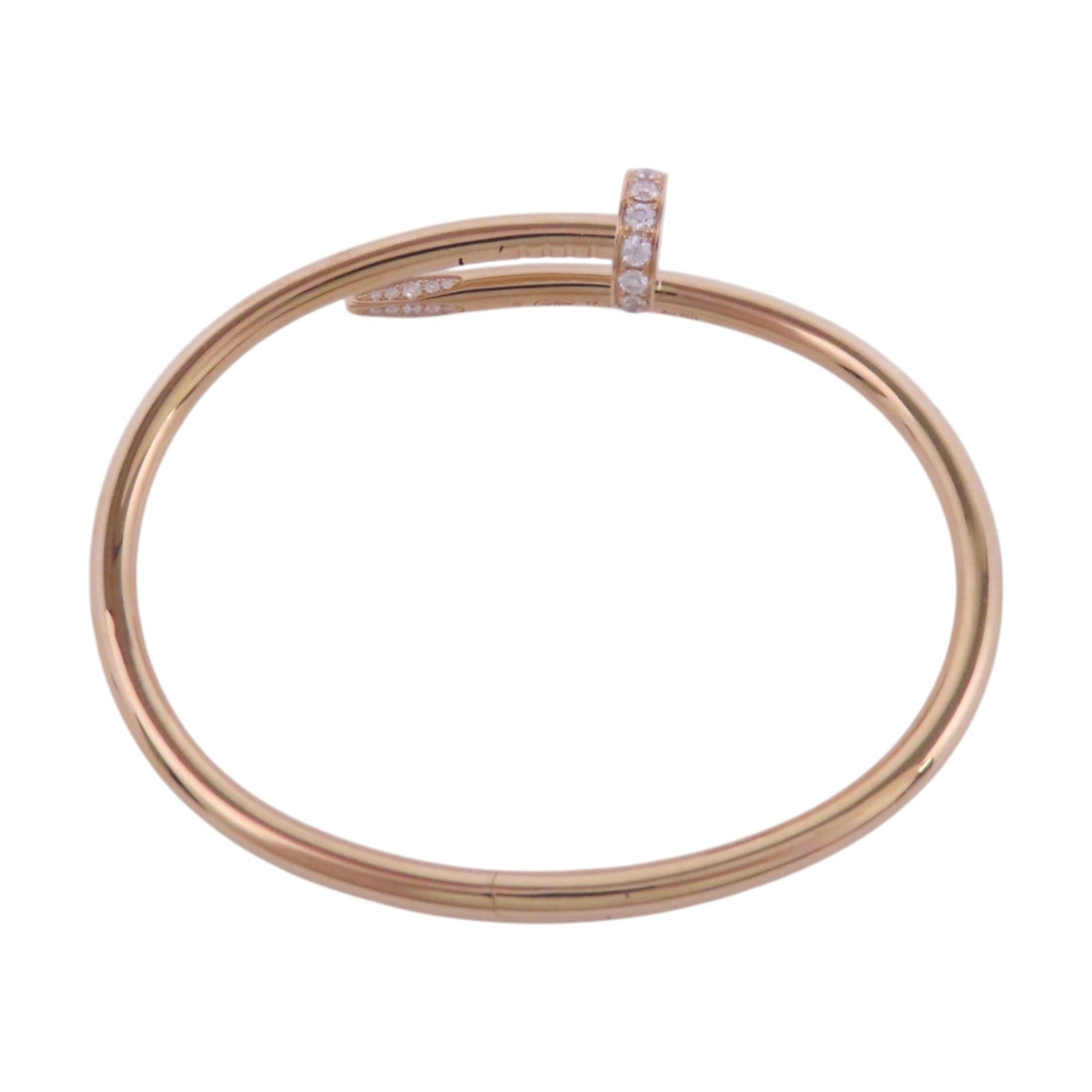 CARTIER 18K玫瑰Juste Un Clou Diamond Bangle手鐲#17