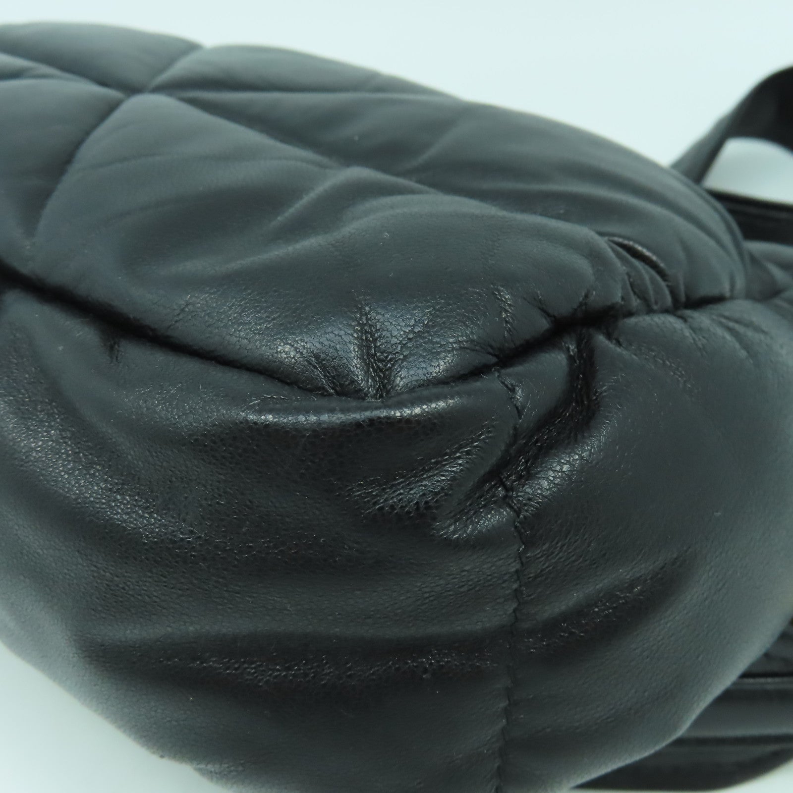 PRADA 羊皮皮革2 Way Shoulder金扣手挽肩背兩用袋黑色