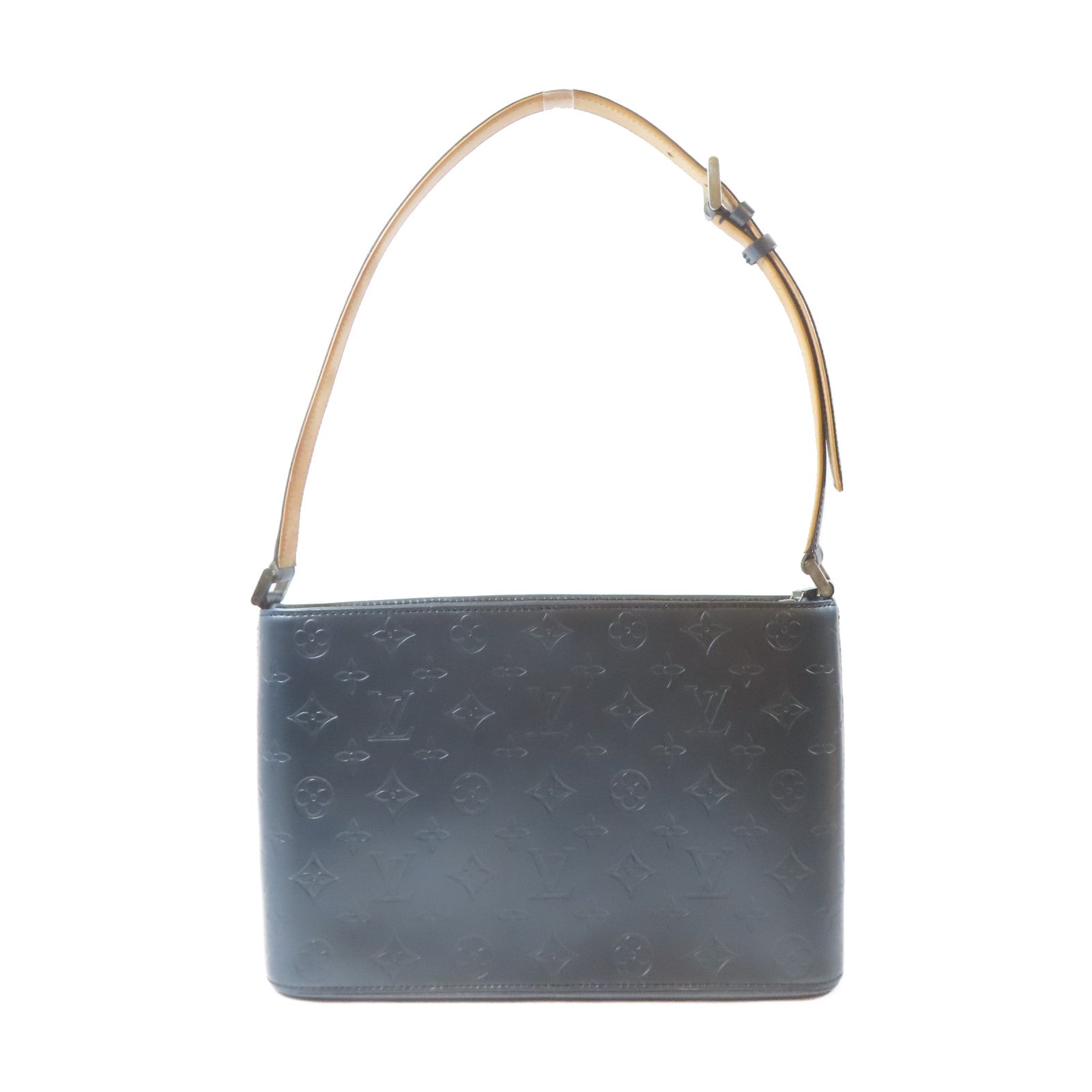 LOUIS VUITTON Monogram Mat Alston銀扣肩背袋灰色