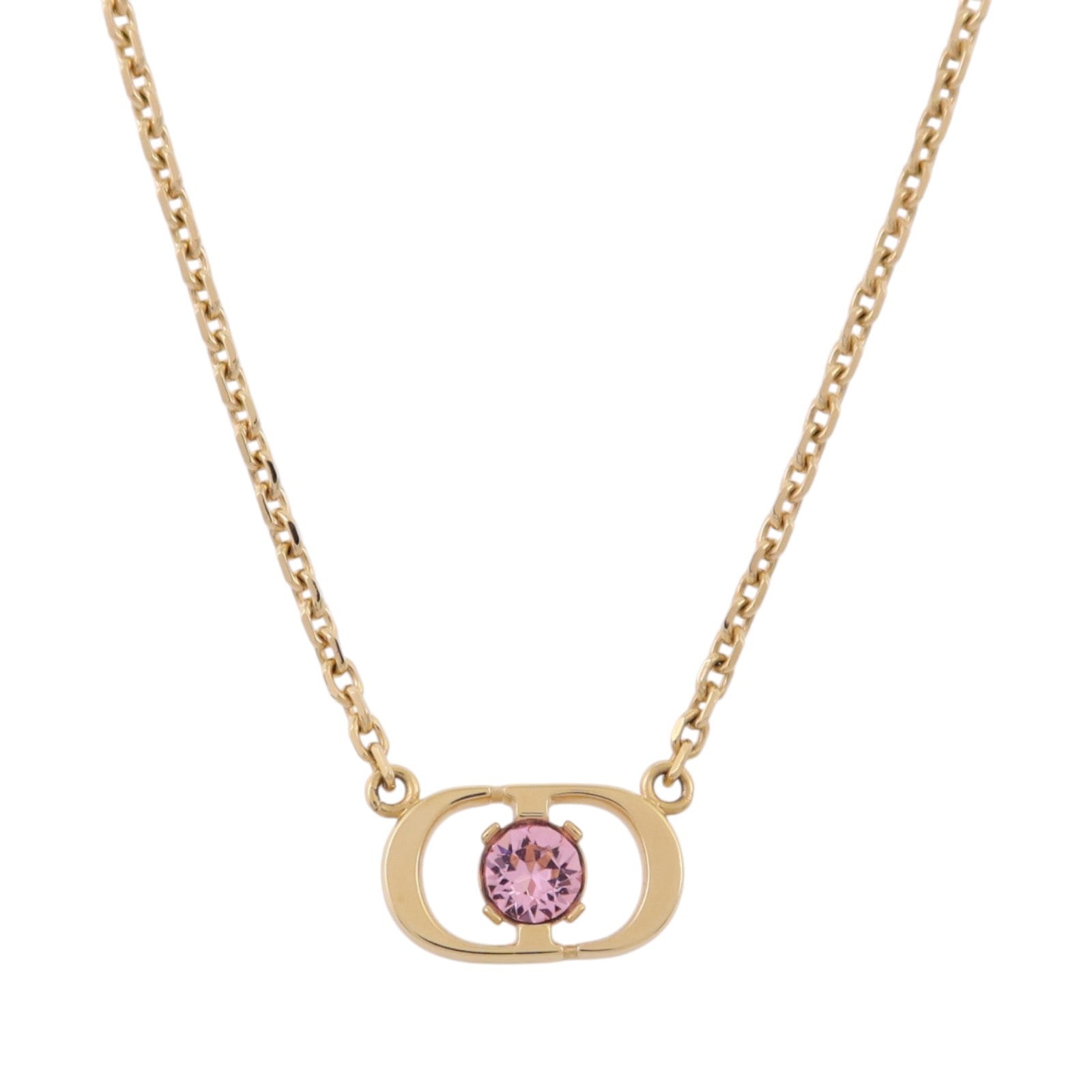 Dior 金屬/水鑽Petit CD Jolie Necklace金扣項鏈