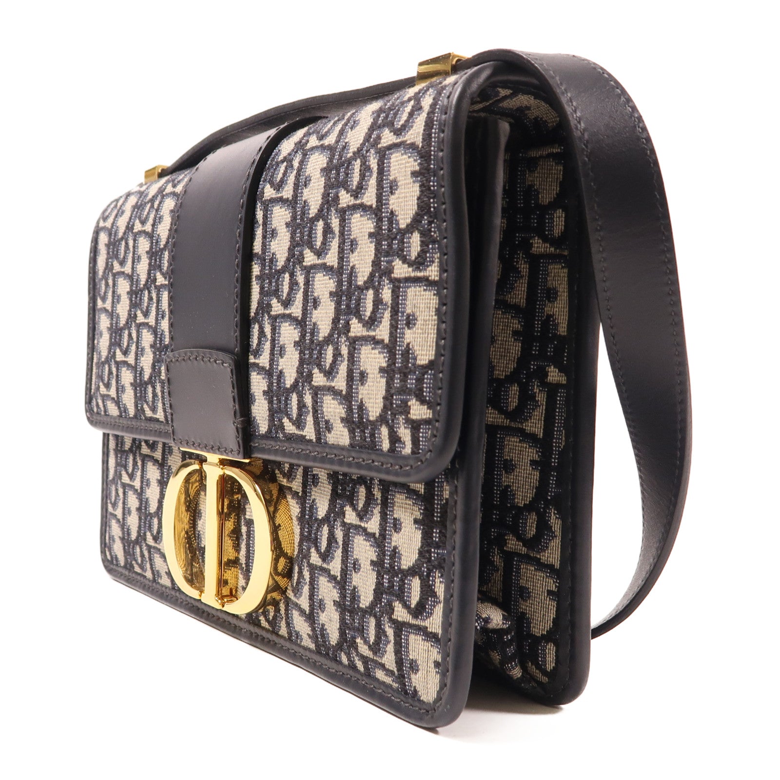 Dior 帆布30 Montaigne金扣肩背袋