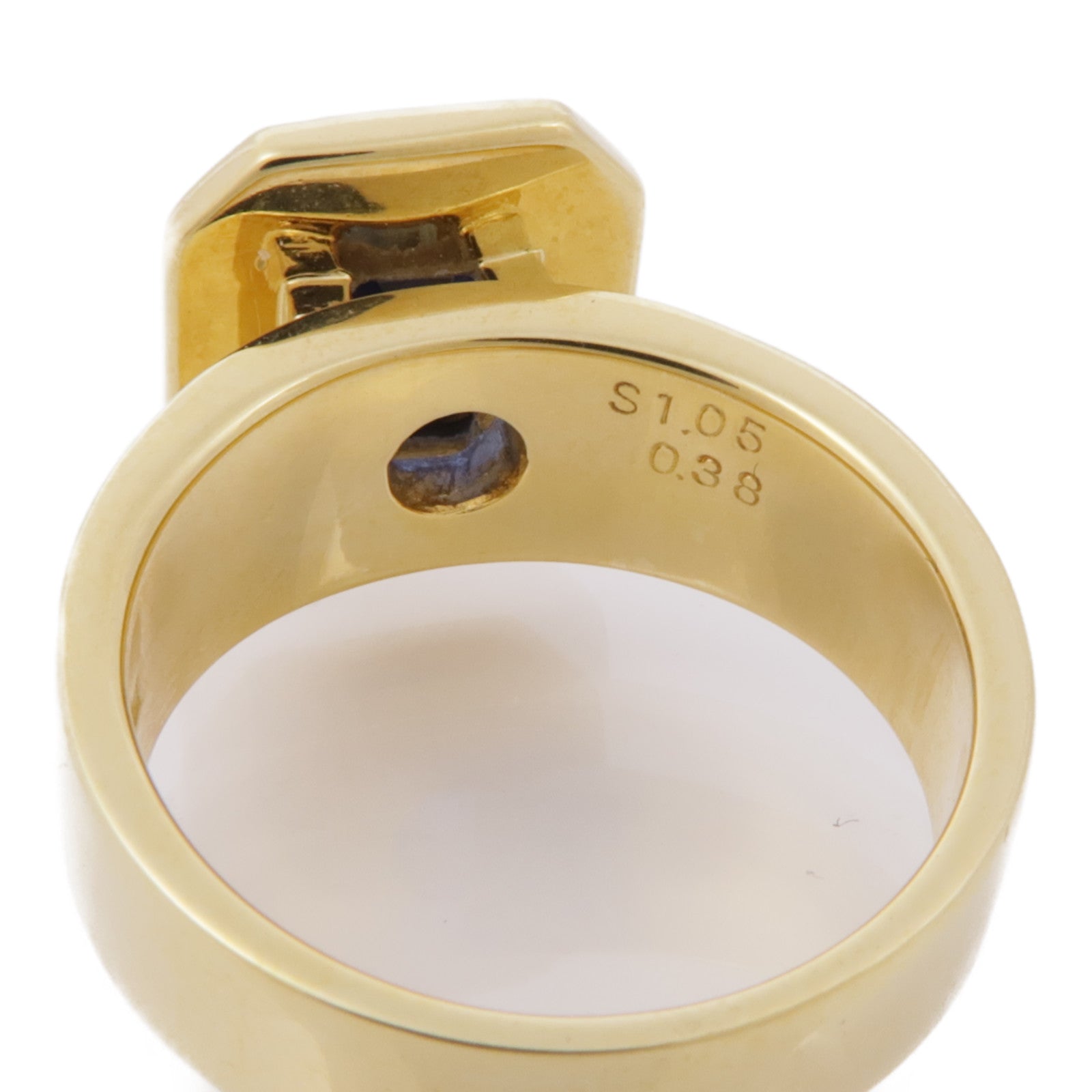 JEWELRY【激減優惠】 18K黃金Sapphire Diamond Ring藍寶石/鑽石戒指US#6.25