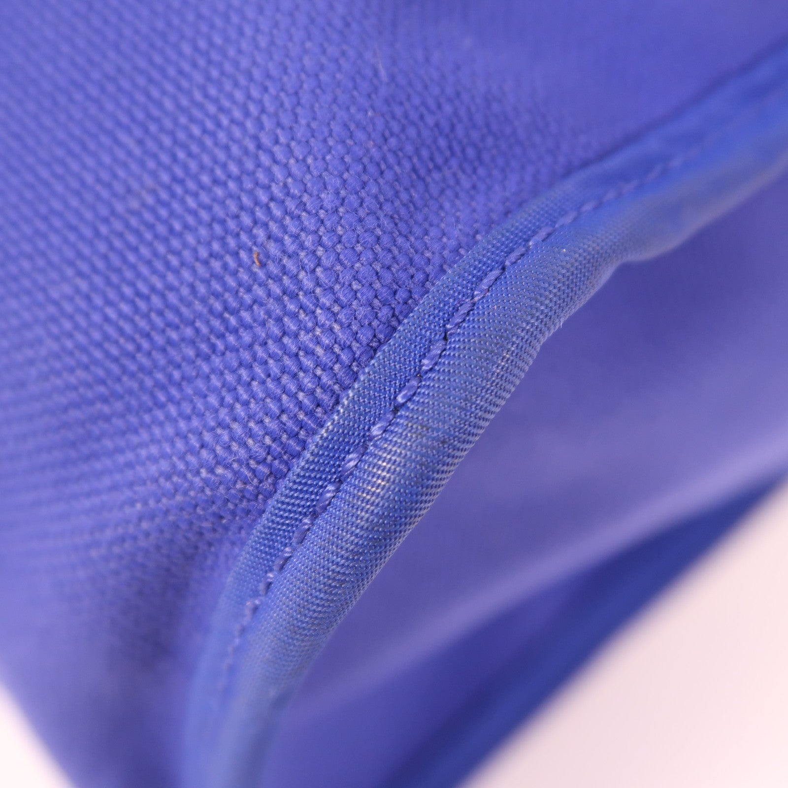 HERMES 帆布Herbag PM銀扣手挽肩背兩用袋Bleu Electrique