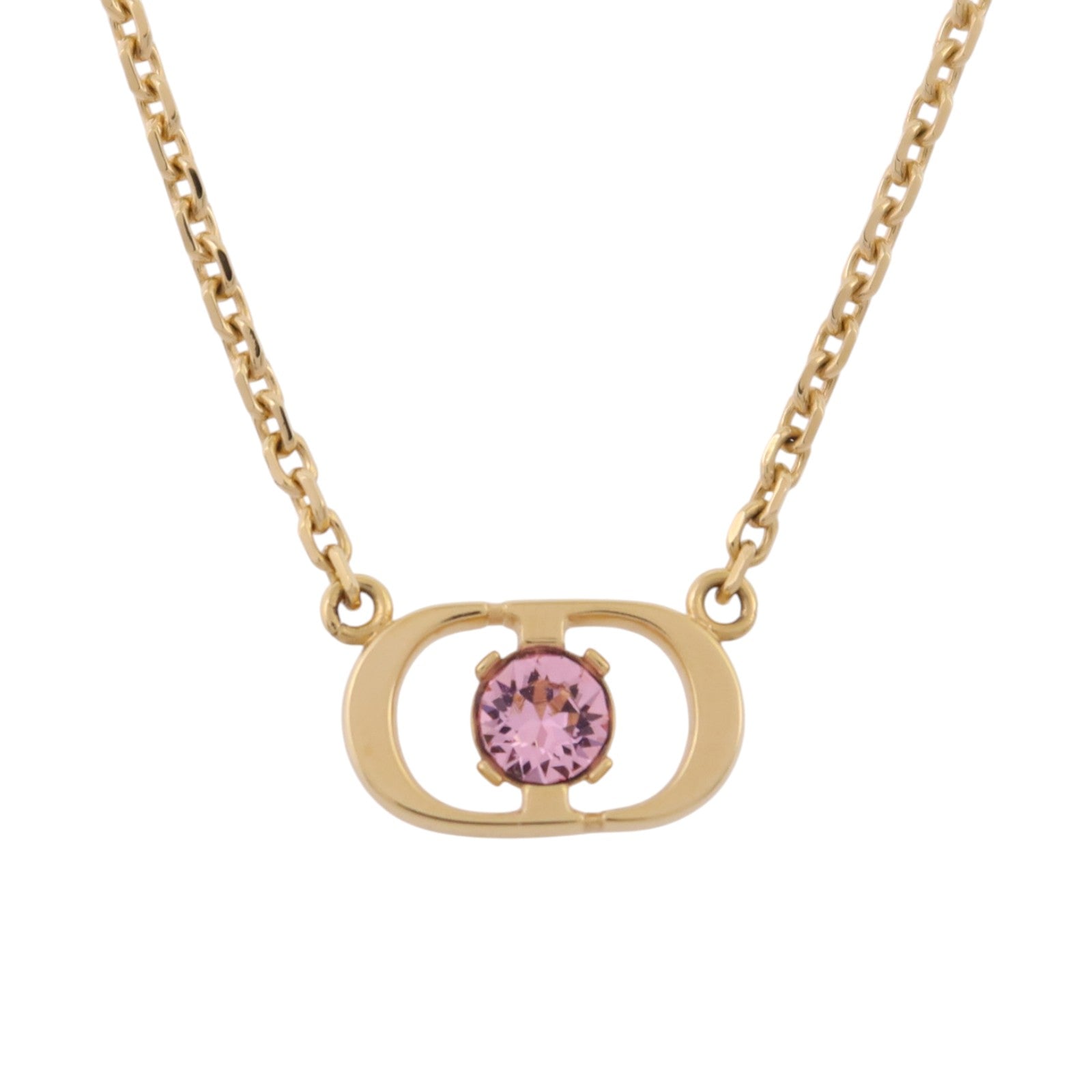 Dior 金屬/水鑽Petit CD Jolie Necklace金扣項鏈