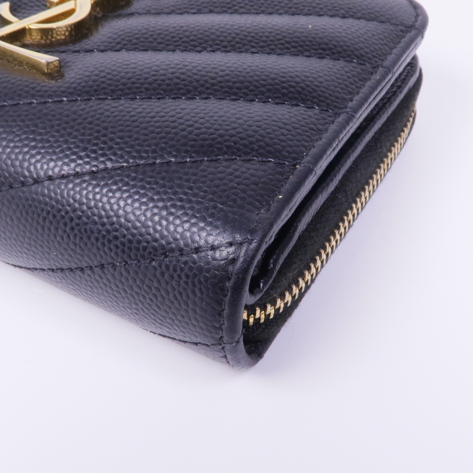 SAINT LAURENT 【激減優惠】牛皮皮革Wallet金扣錢包