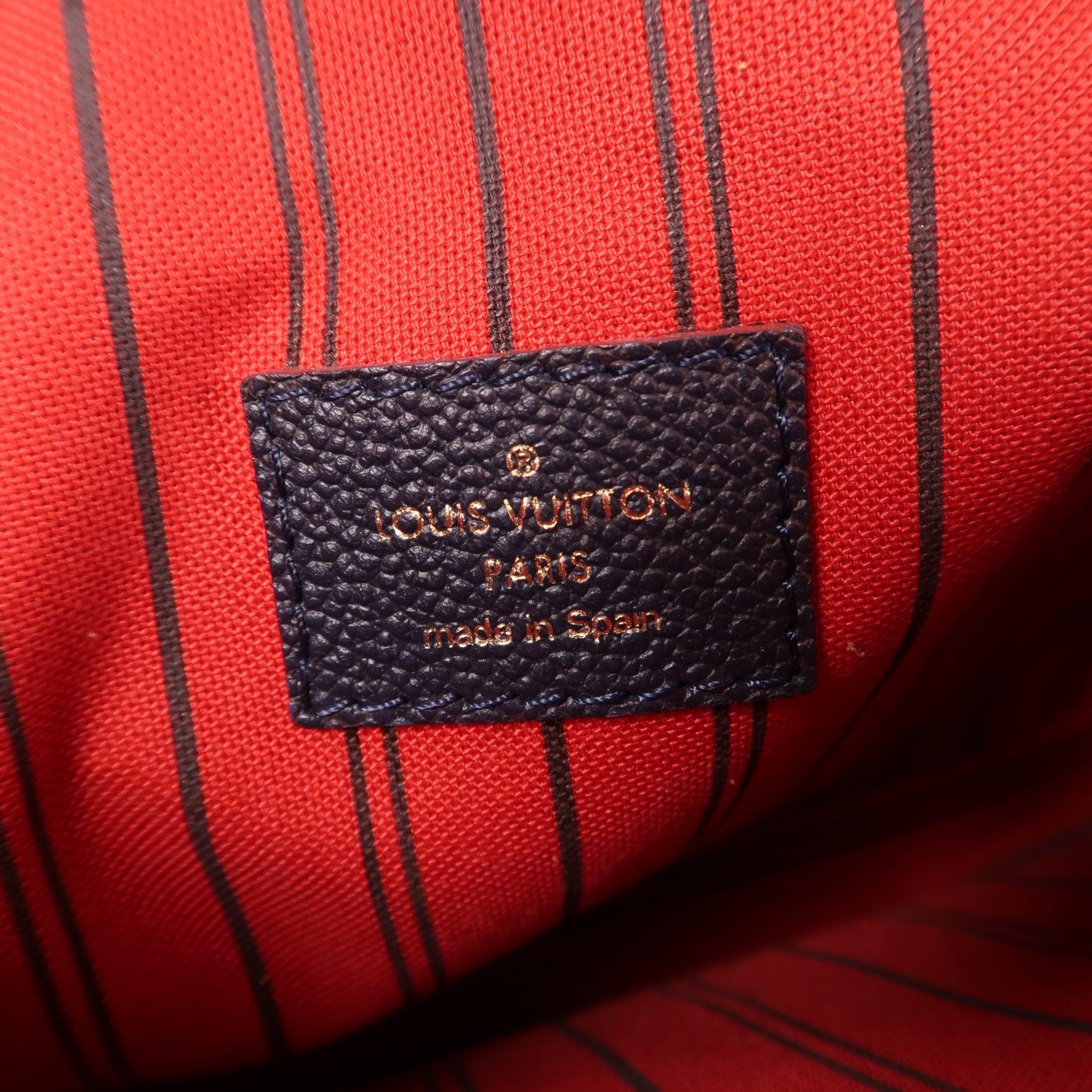 LOUIS VUITTON Monogram Empreinte Pochette Metis金扣手挽肩背兩用袋深藍色