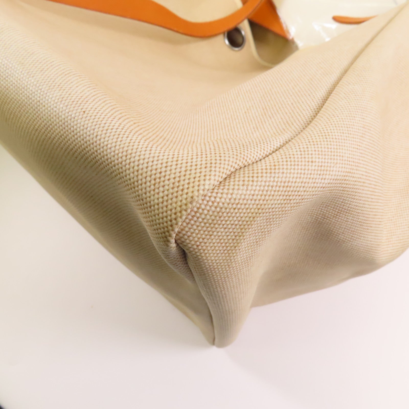 HERMES Toile H Herbag TGM銀扣手挽肩背兩用袋Beige