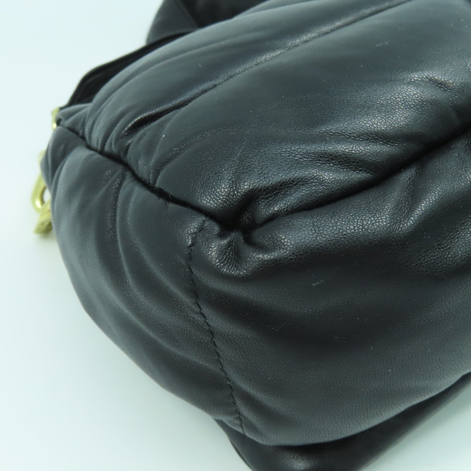 PRADA 羊皮皮革2 Way Shoulder金扣手挽肩背兩用袋黑色