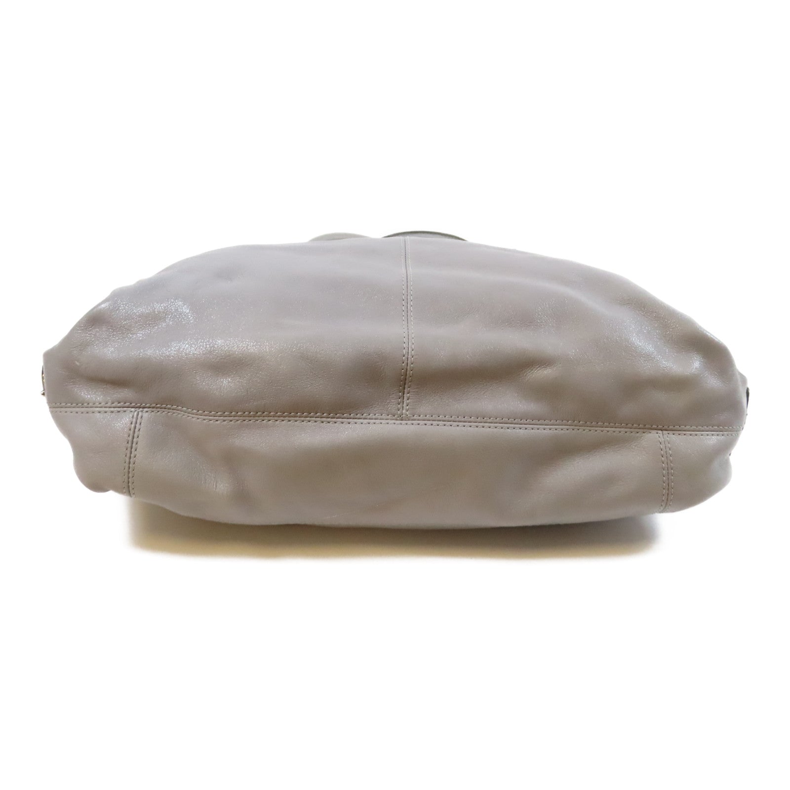 COACH 【激減優惠】牛皮皮革2 Way Shoulder Bag銀扣手挽肩背兩用袋灰色