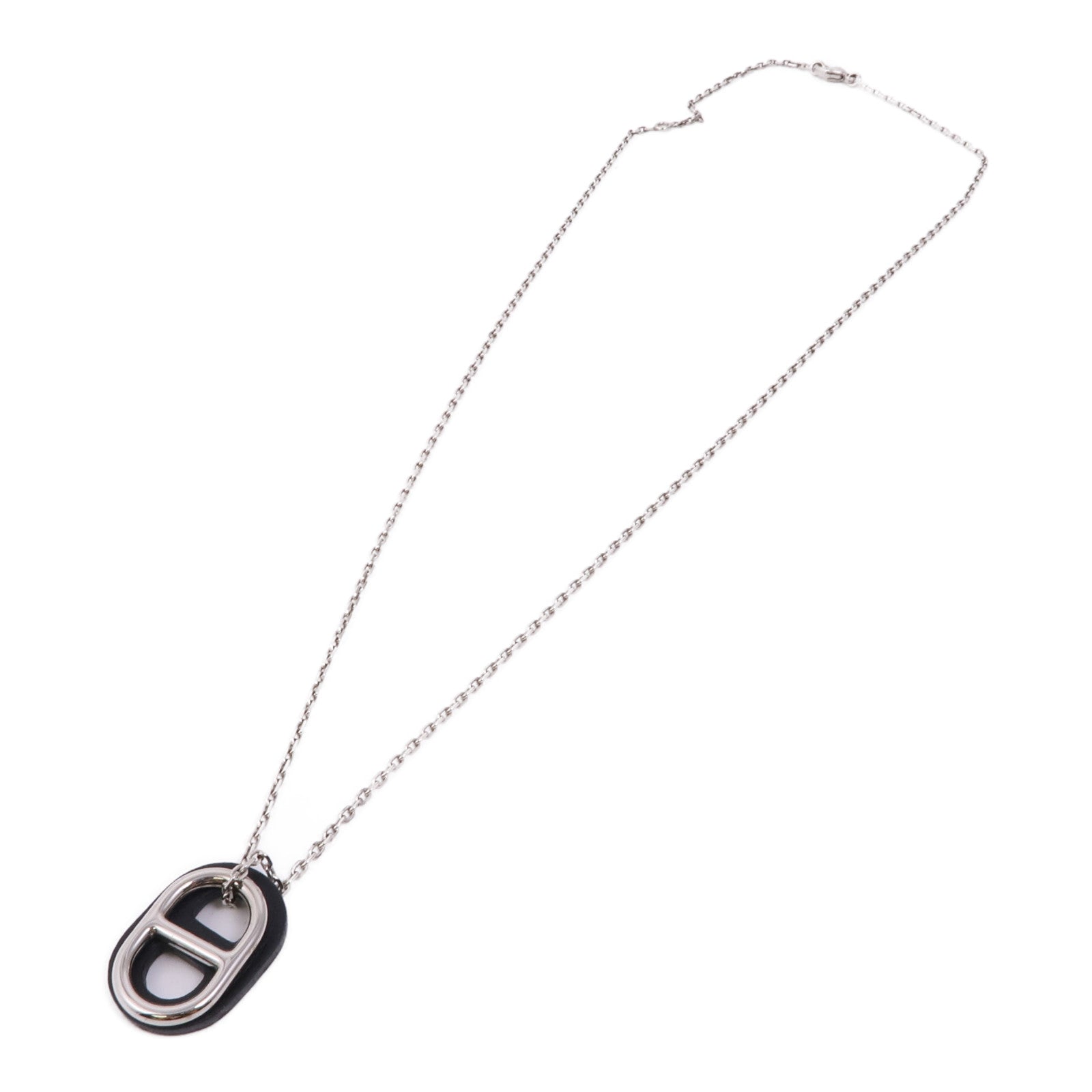 HERMES 金屬/皮革O Maillon Necklace項鍊