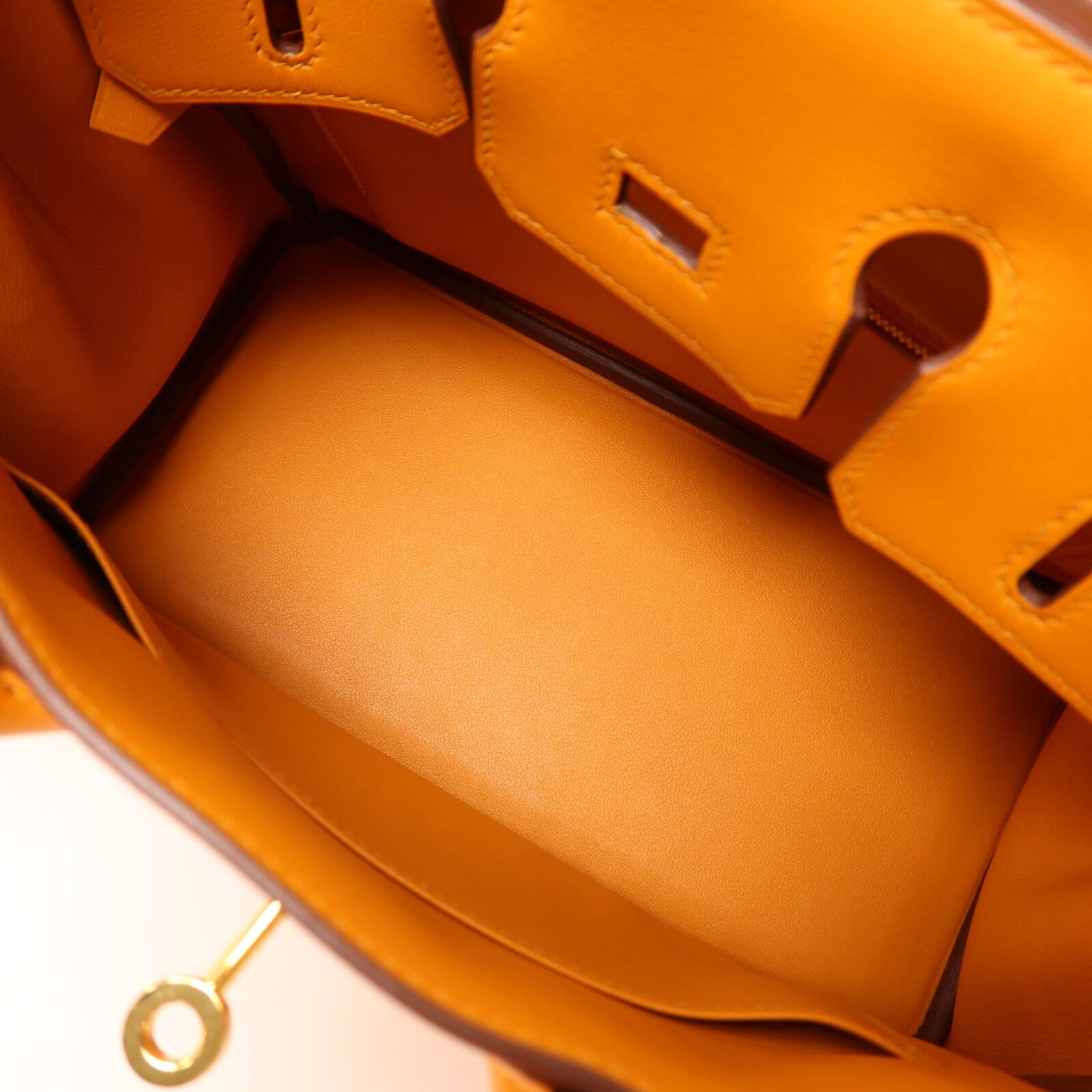 HERMES Swift皮革Birkin 25金扣手挽袋Apricot