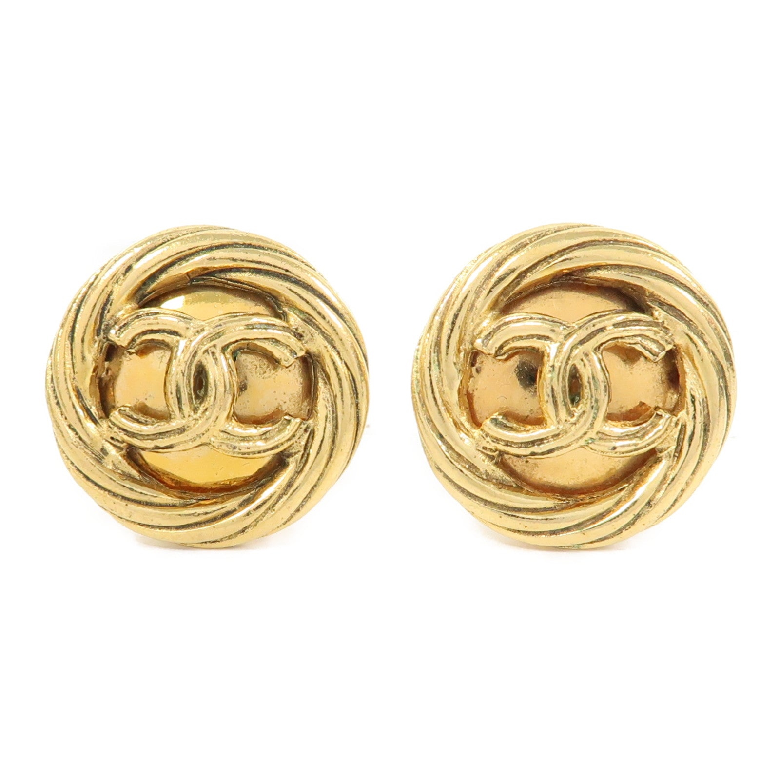 CHANEL 金屬Vintage Earrings耳環金色