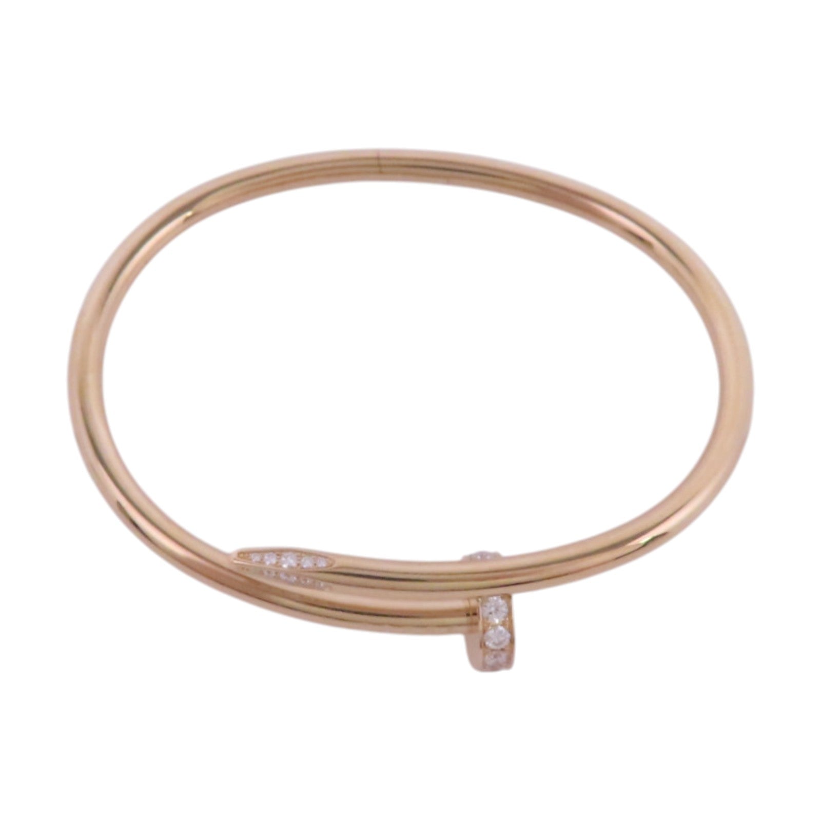 CARTIER 18K玫瑰Juste Un Clou Diamond Bangle手鐲#17