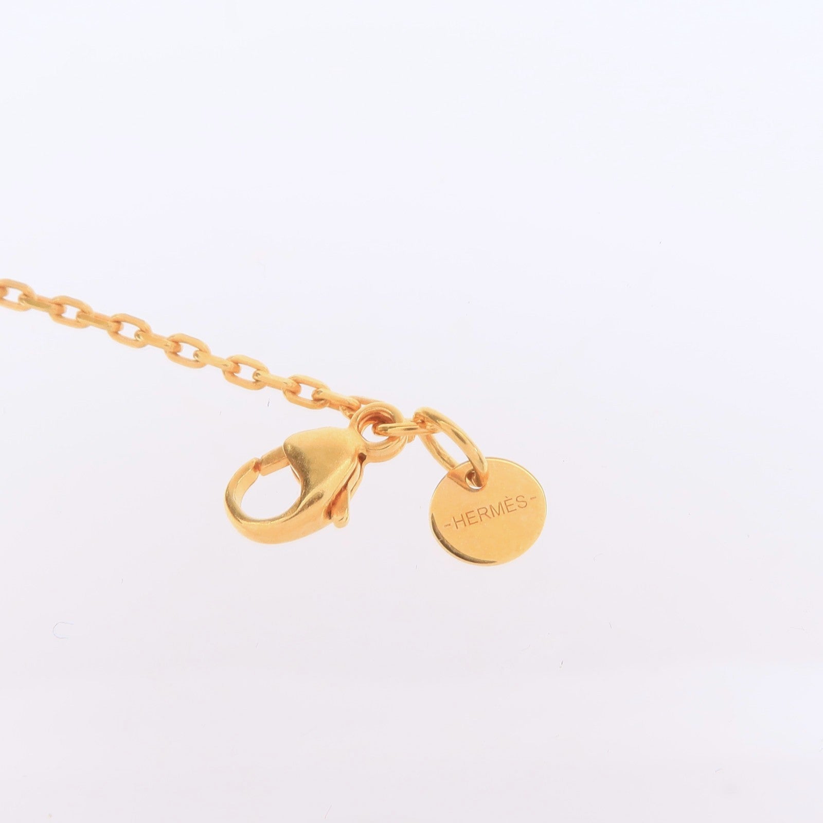 HERMES 【激減優惠】皮革/金屬As De Coeur項鍊Gold
