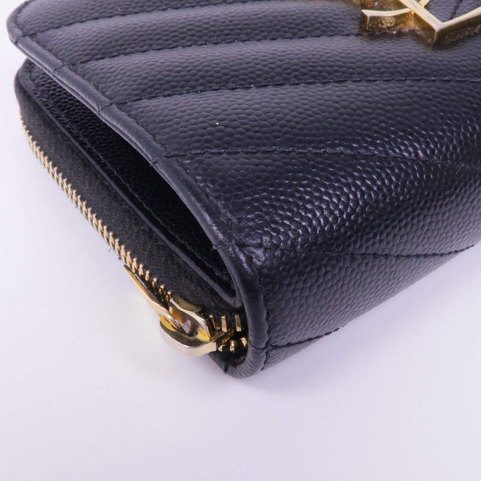 SAINT LAURENT 【激減優惠】牛皮皮革Wallet金扣錢包