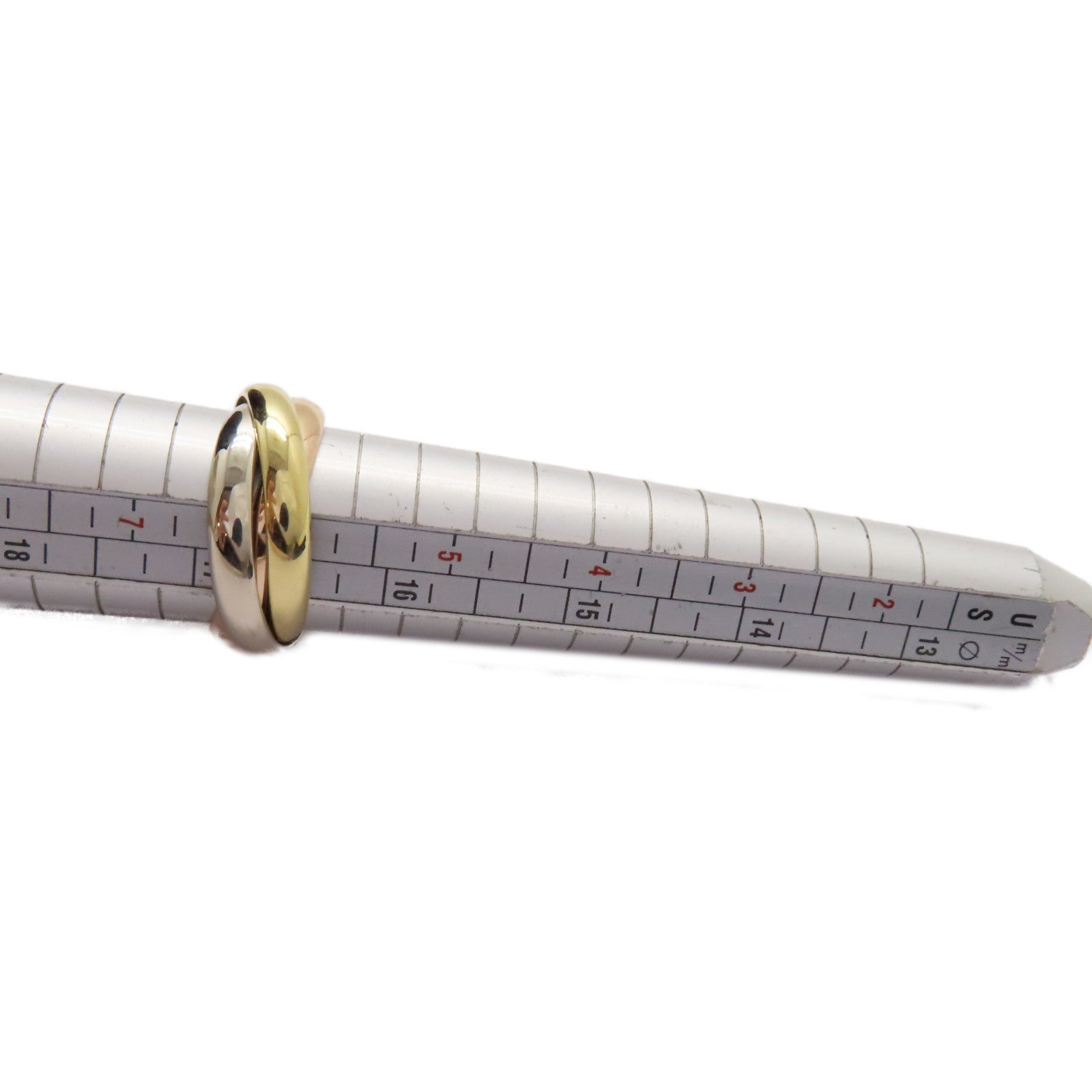 CARTIER 18K黃金/白金/玫瑰金Trinity Ring戒指US#6.25/Cartier#53