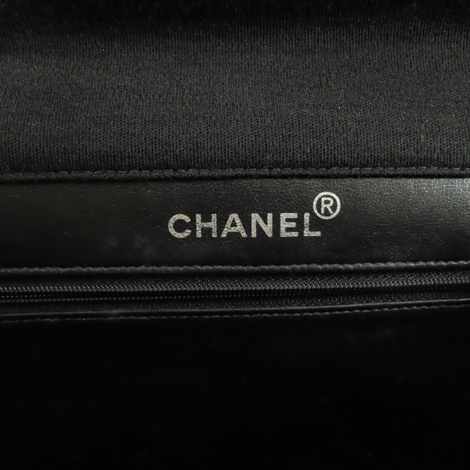 CHANEL 帆布Chain Shoulder銀扣鏈帶肩背袋