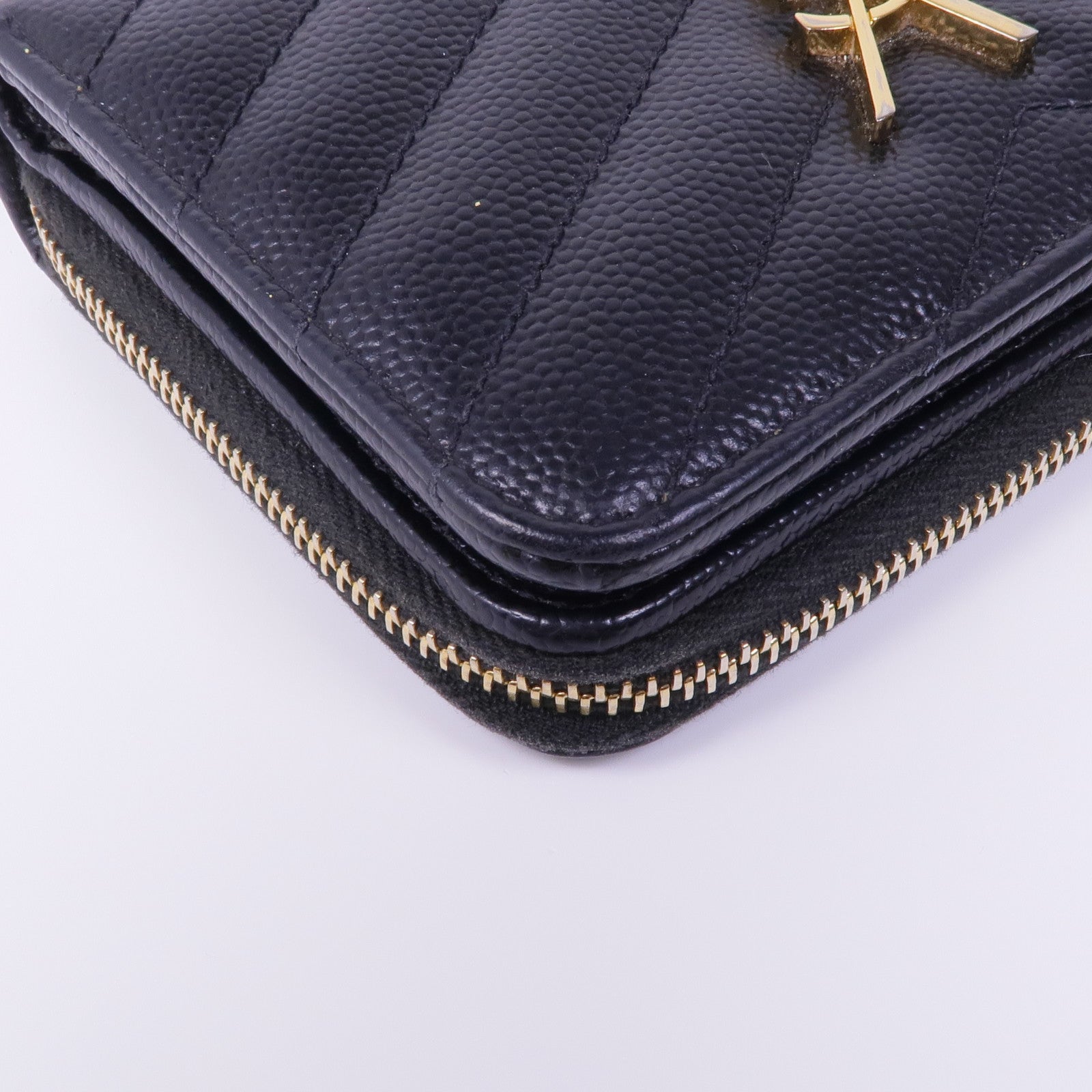 SAINT LAURENT 牛皮皮革Wallet金扣錢包