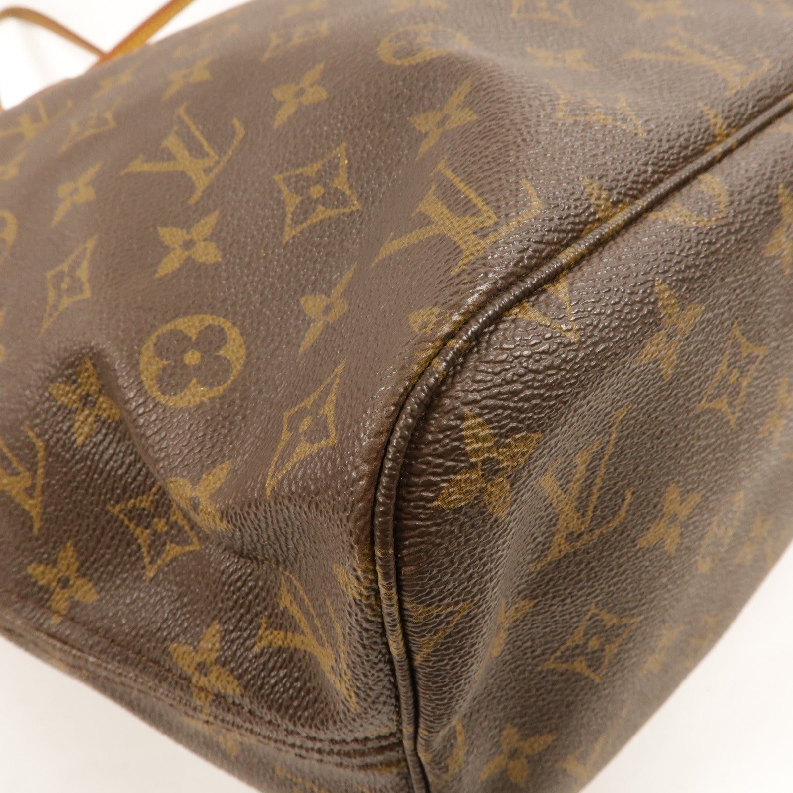 LOUIS VUITTON Monogram Neverfull MM金扣手挽袋