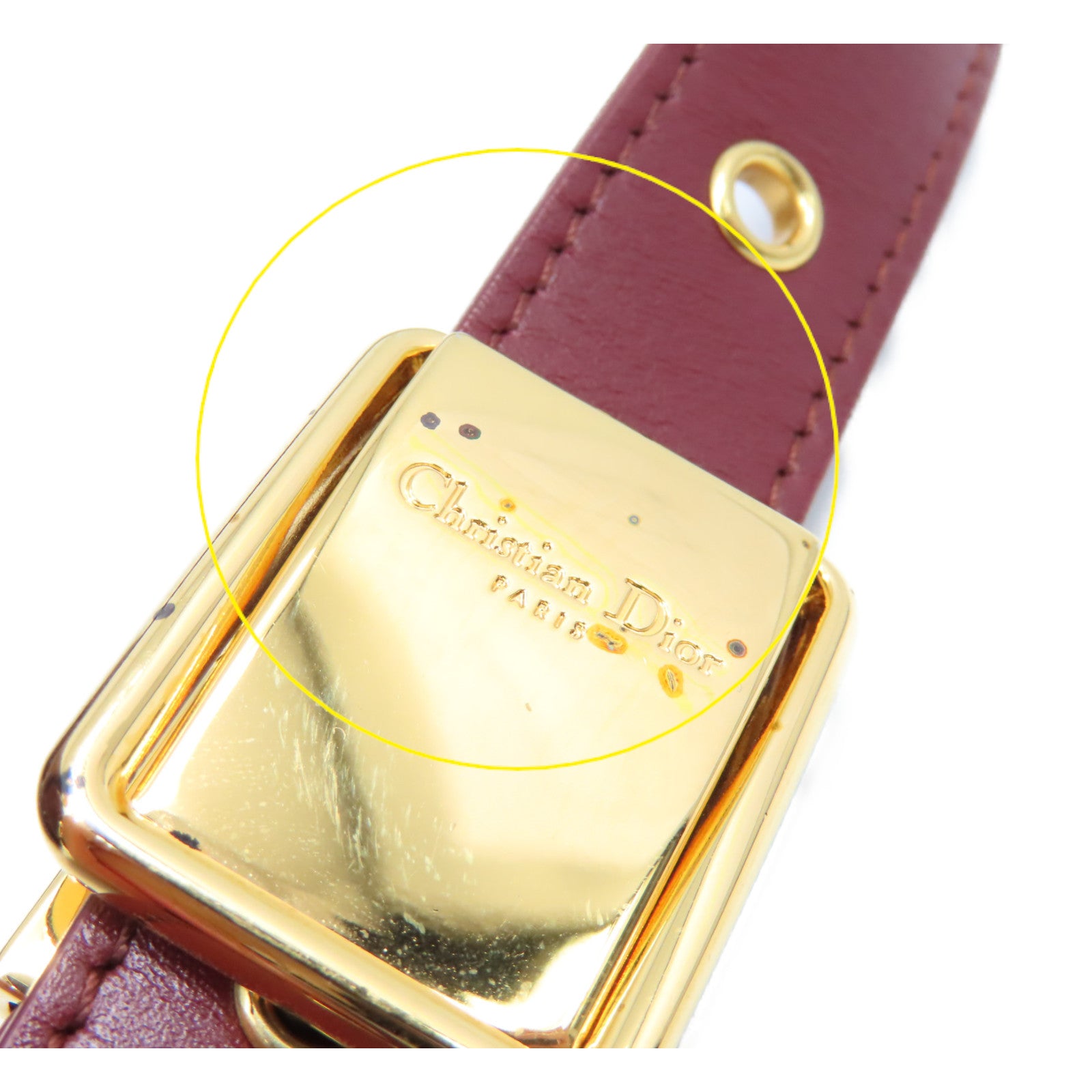 Dior 牛皮皮革Bobby Shoulder Bag金扣肩背袋酒紅色