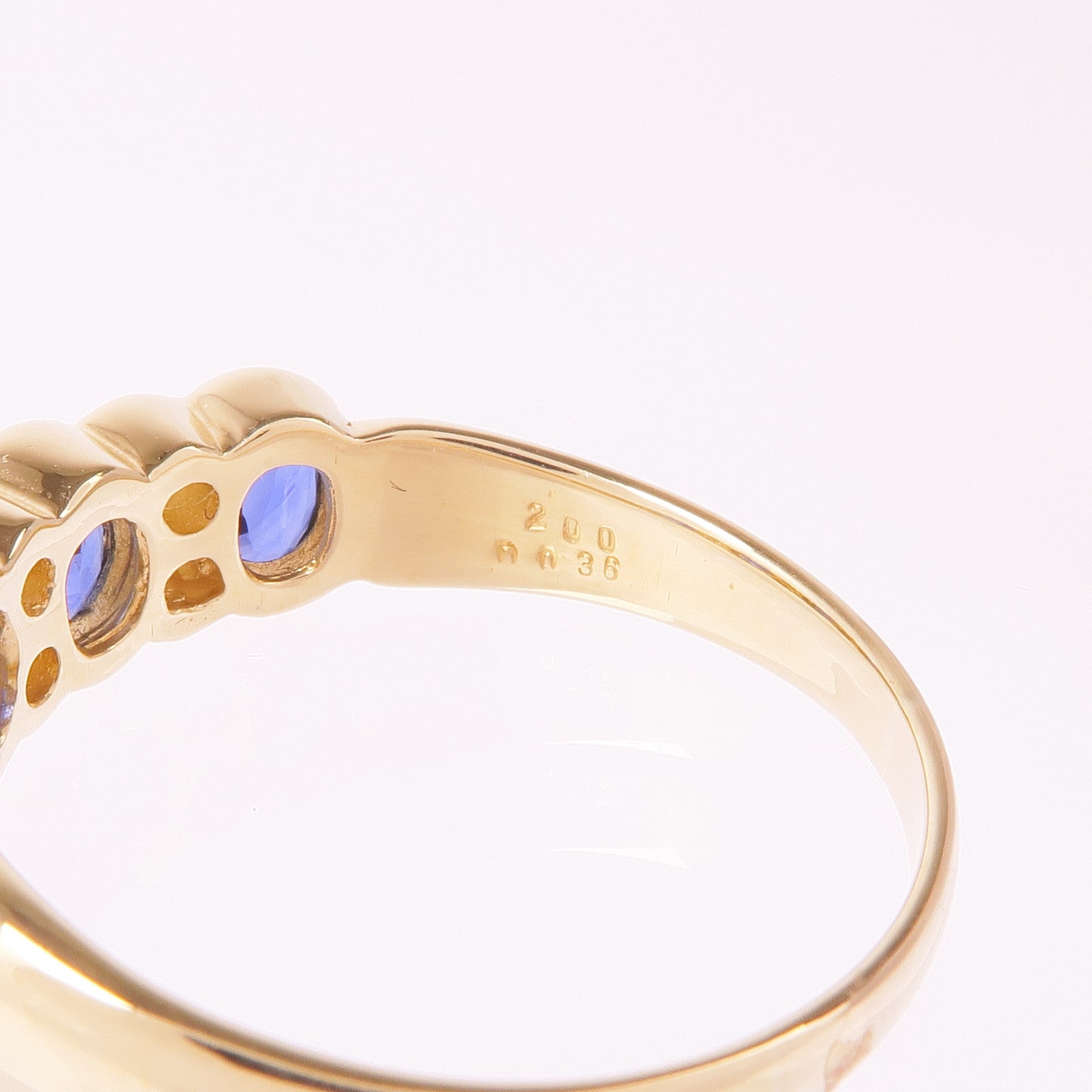 JEWELRY 18K黃金Sapphire Ring戒指US#11.25