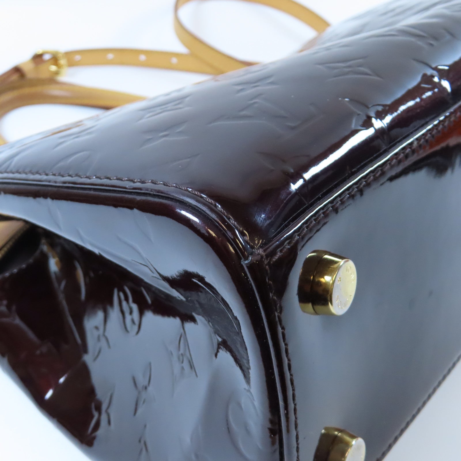 LOUIS VUITTON 【激減優惠】Vernis Brea MM金扣手挽肩背兩用袋酒紅色