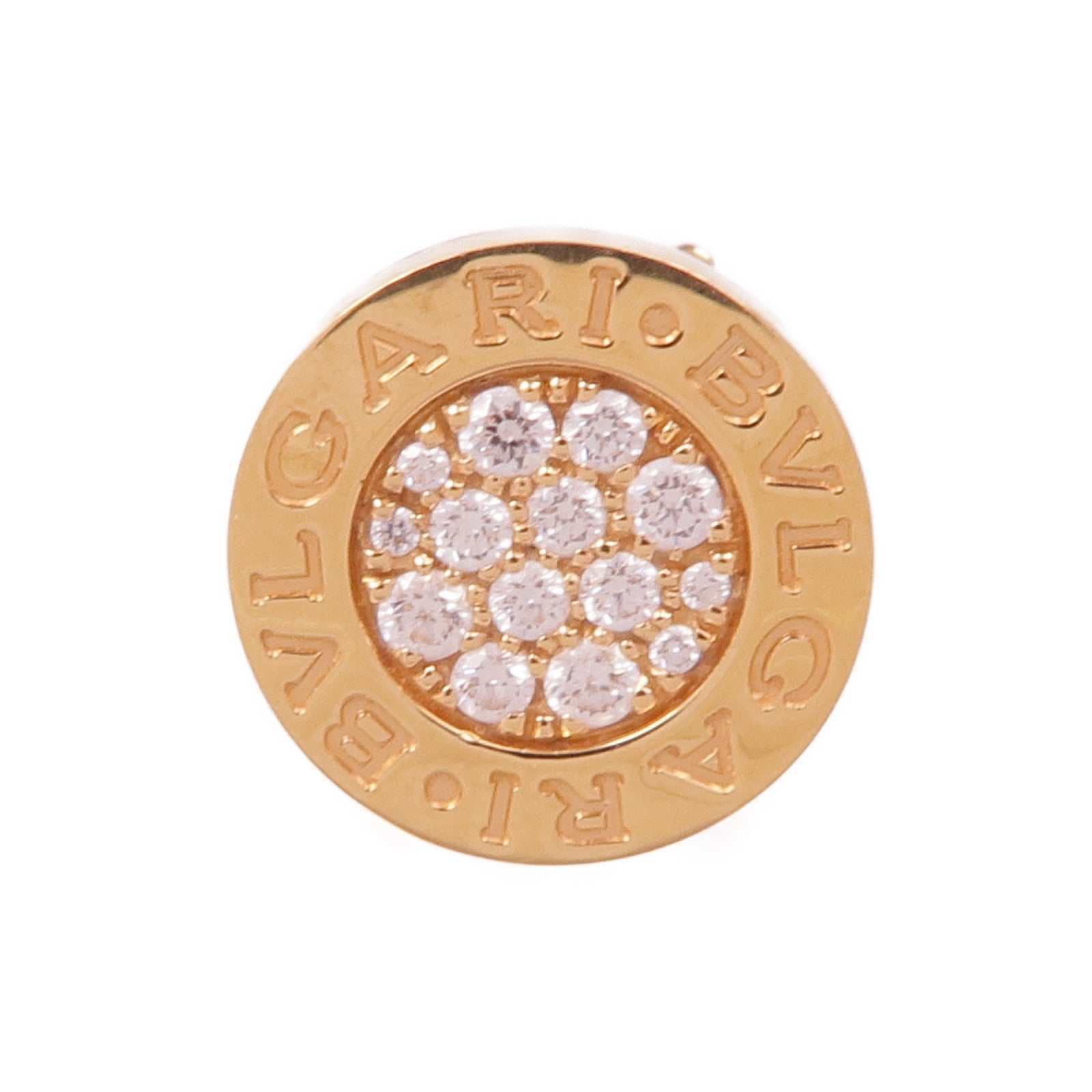 BVLGARI 18K玫瑰金Single Earring鑽石耳環