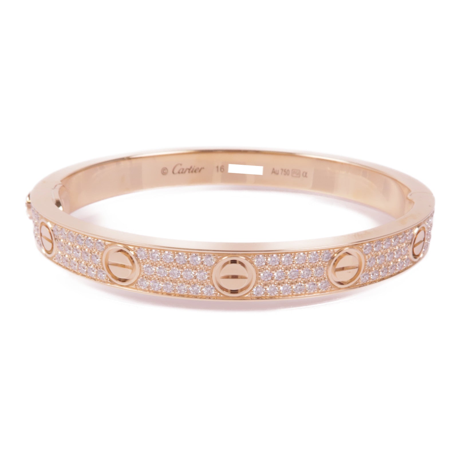 CARTIER 18K玫瑰金Love Bracelet Full Diamond鑽石手鐲Cartier#16