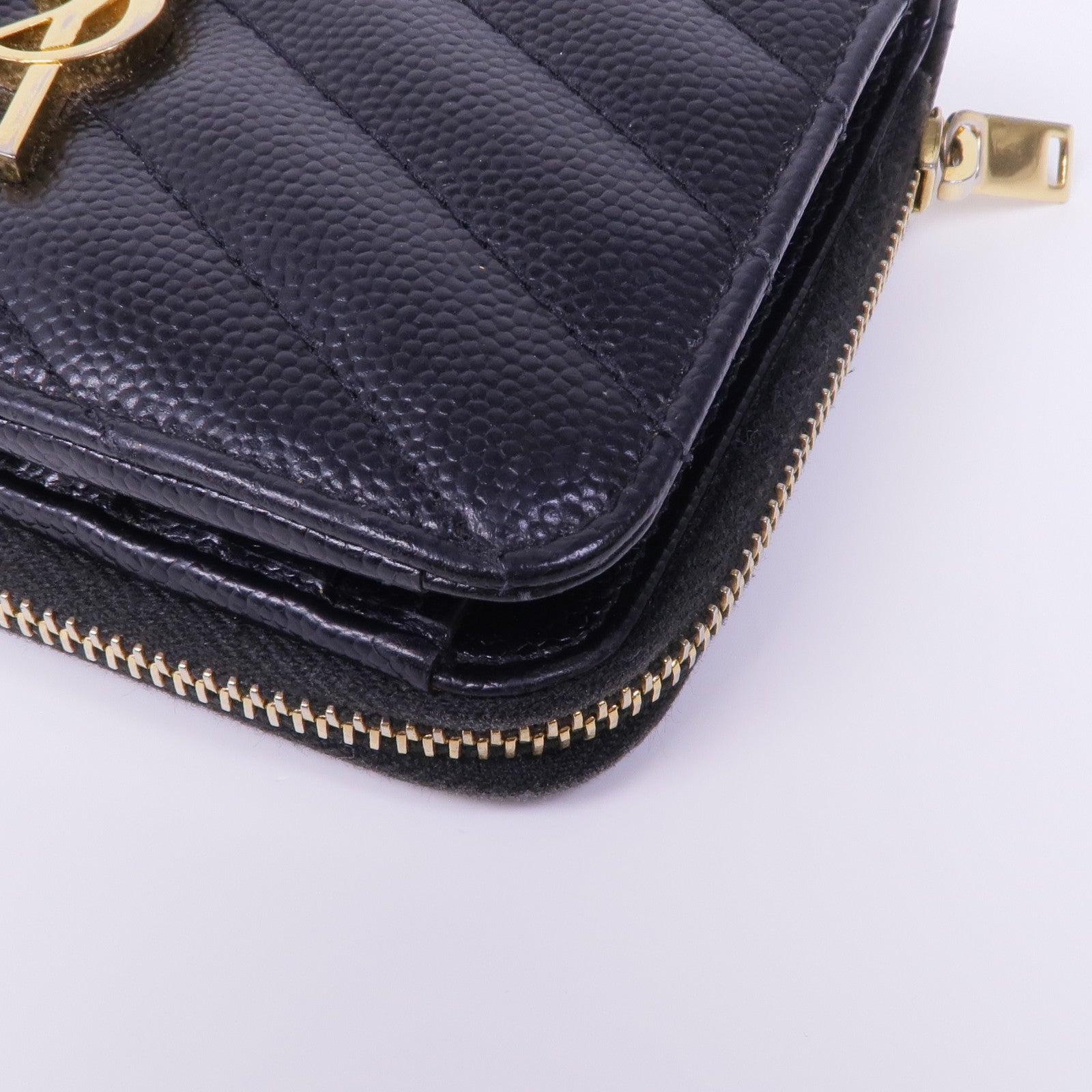 SAINT LAURENT 【激減優惠】牛皮皮革Wallet金扣錢包