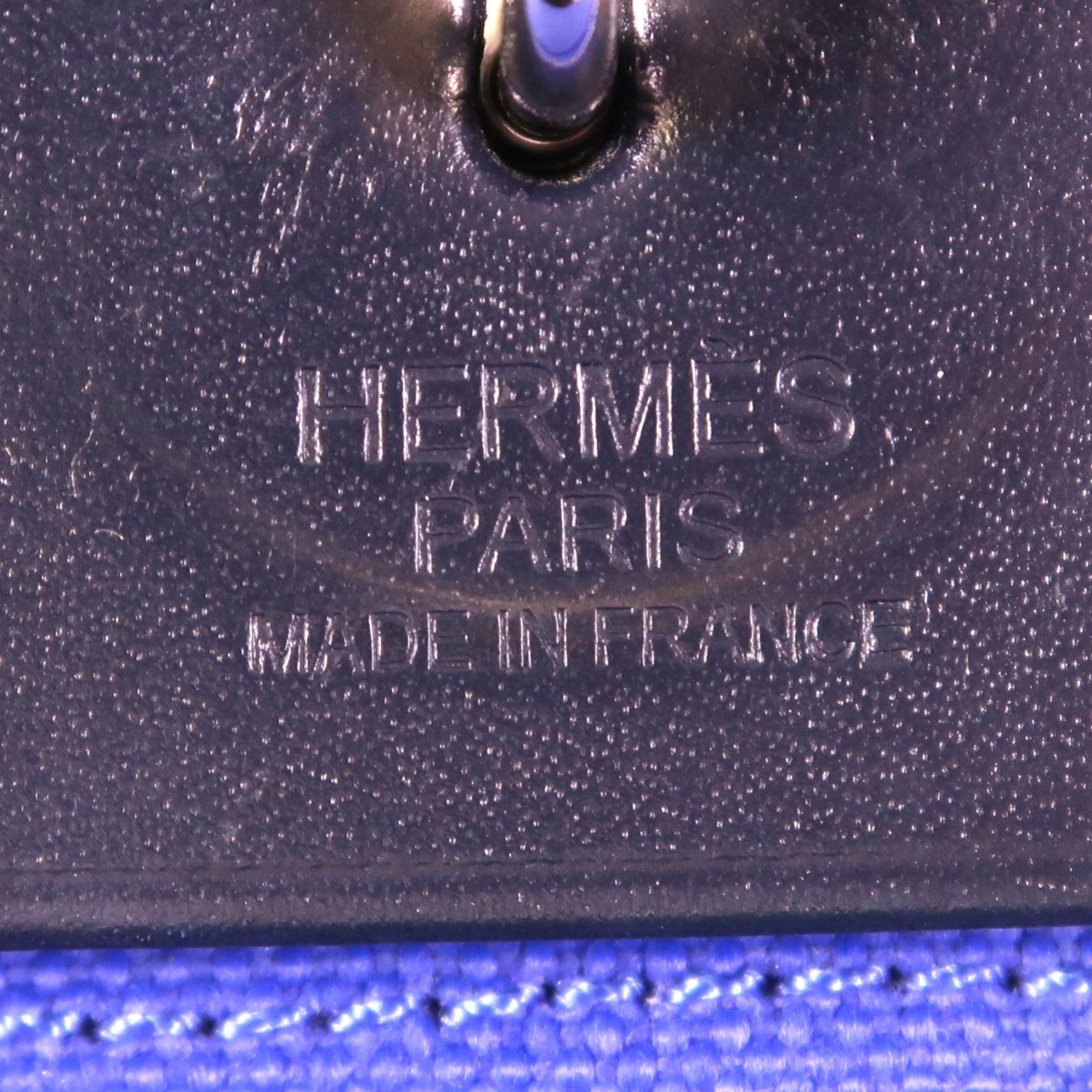 HERMES 帆布Herbag PM銀扣手挽肩背兩用袋Bleu Electrique