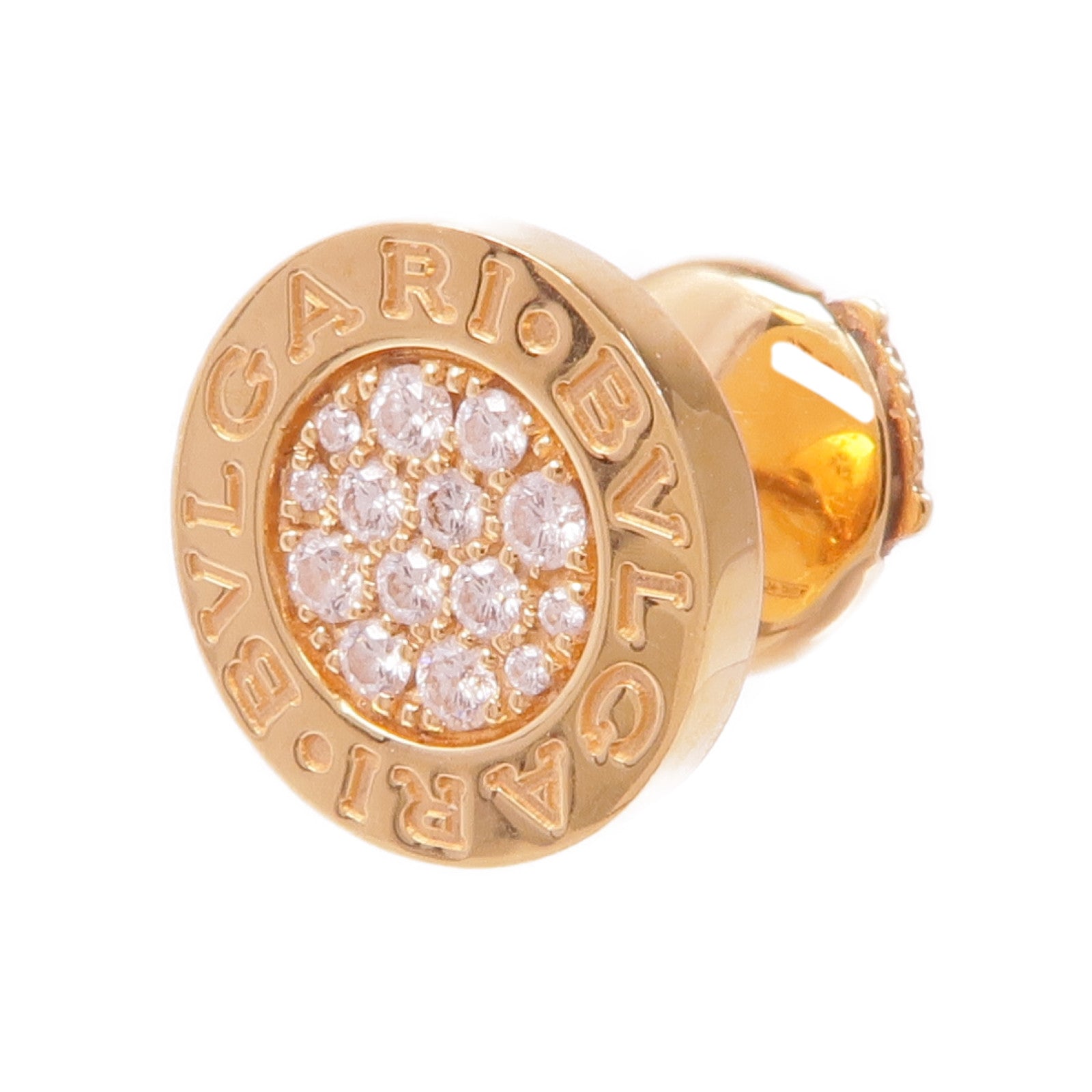 BVLGARI 18K玫瑰金Single Earring鑽石耳環