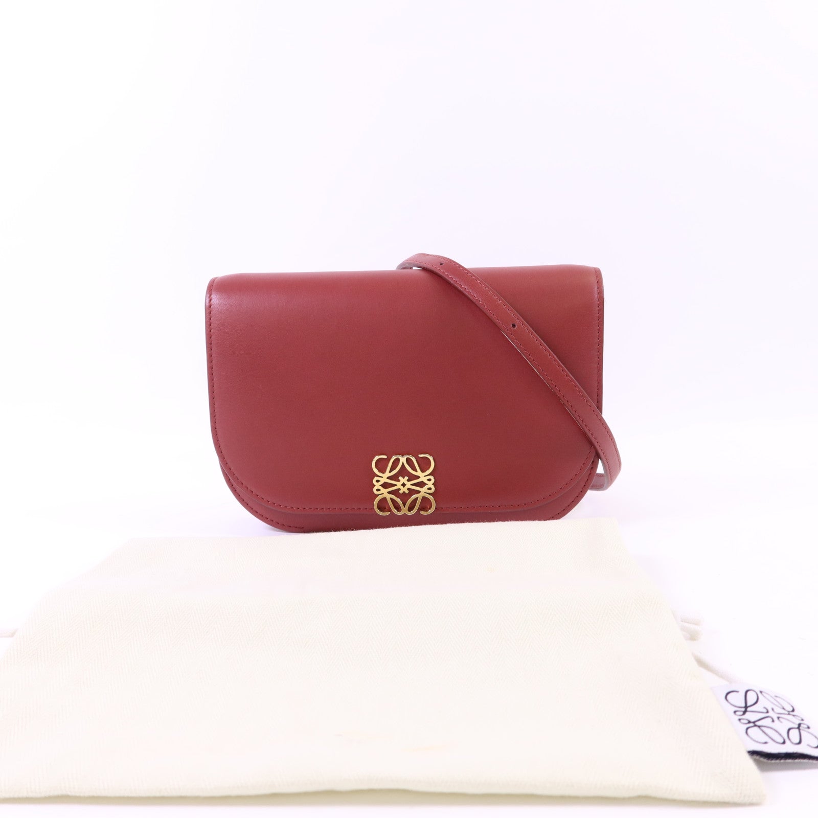 LOEWE 【激減優惠】羊皮皮革Goya金扣肩背袋
