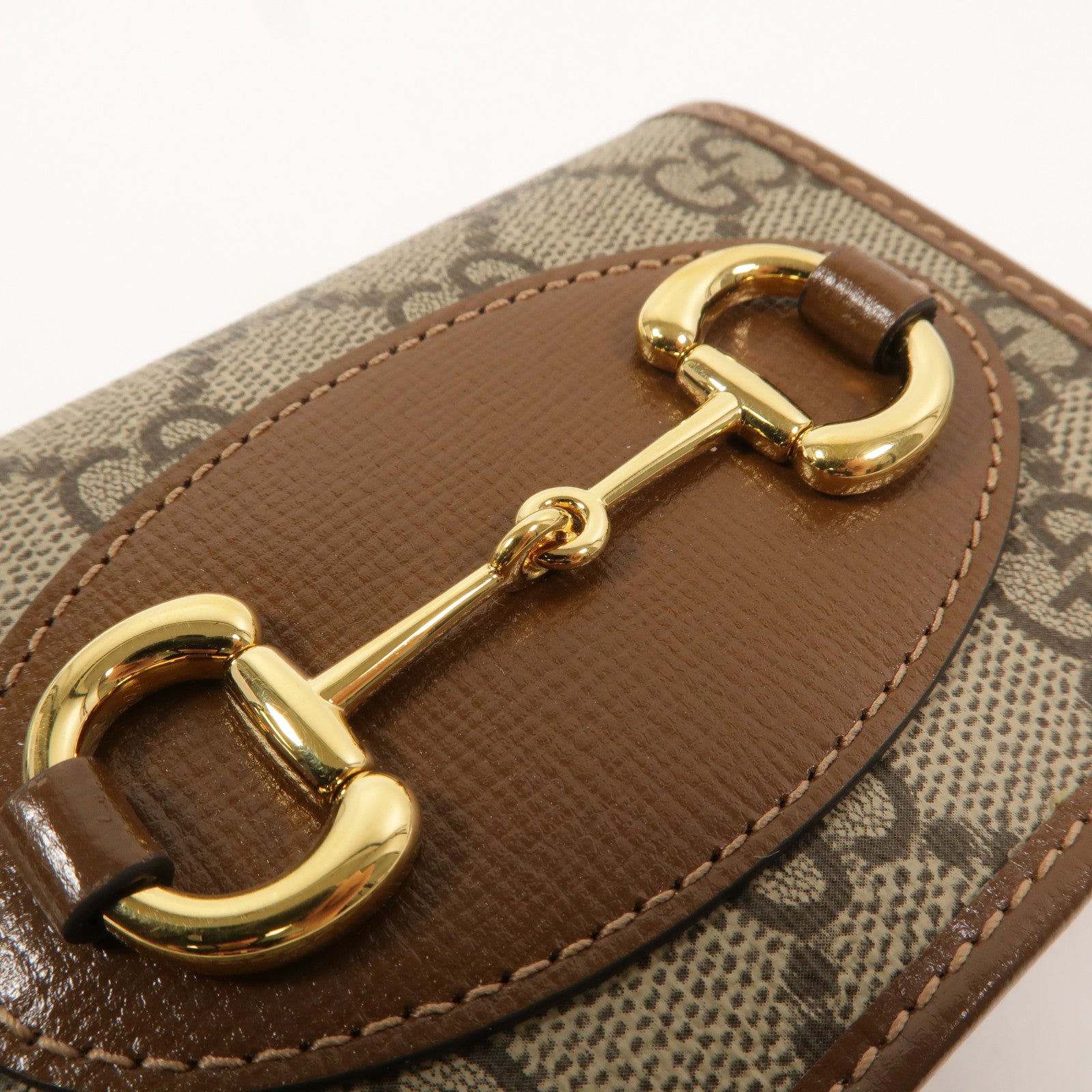 GUCCI 塗層帆布Horsebit 1955 Card Case Wallet錢包